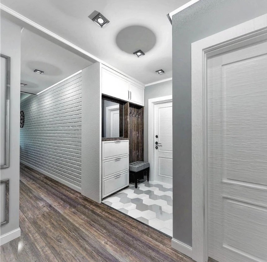 Двухкомнатная квартира стиль неоклассика + скандинавский