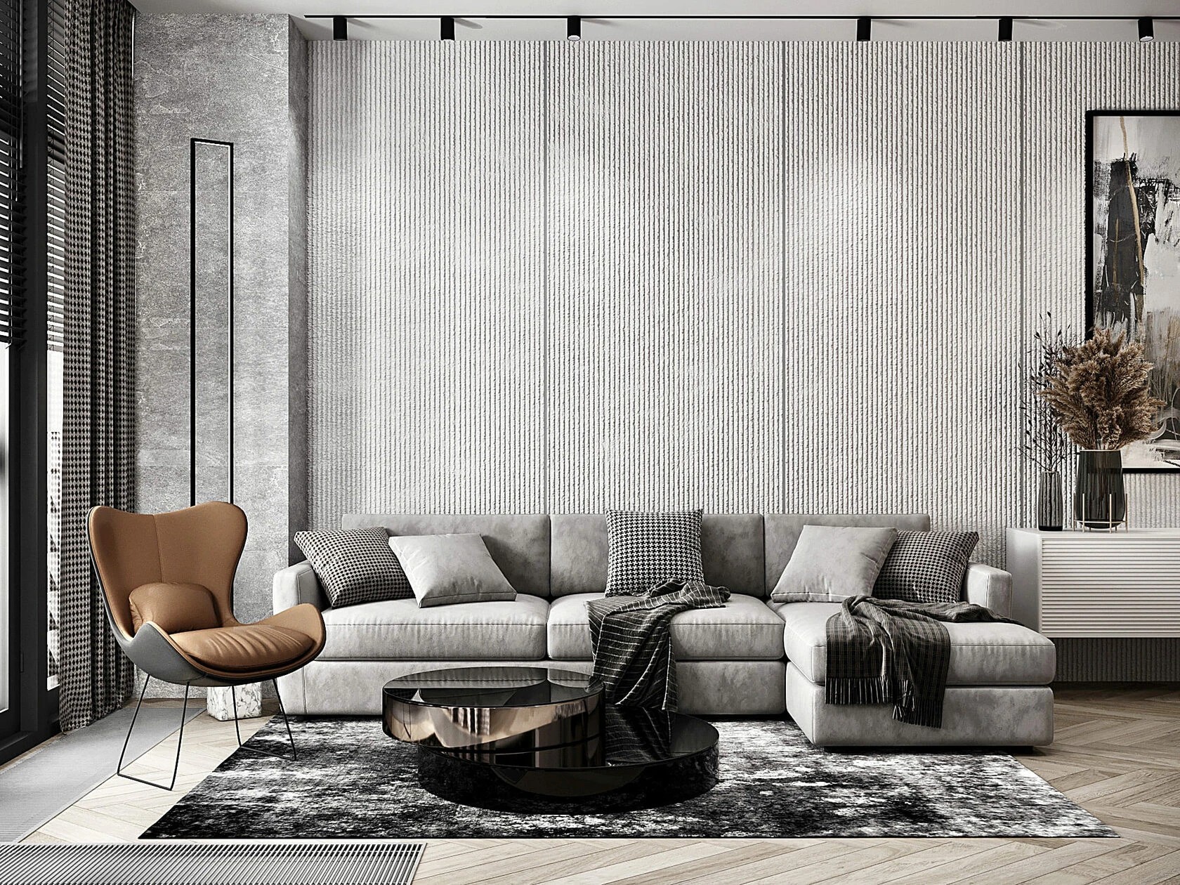 Монохромный дизайн квартиры в ЖК «Русский дом»