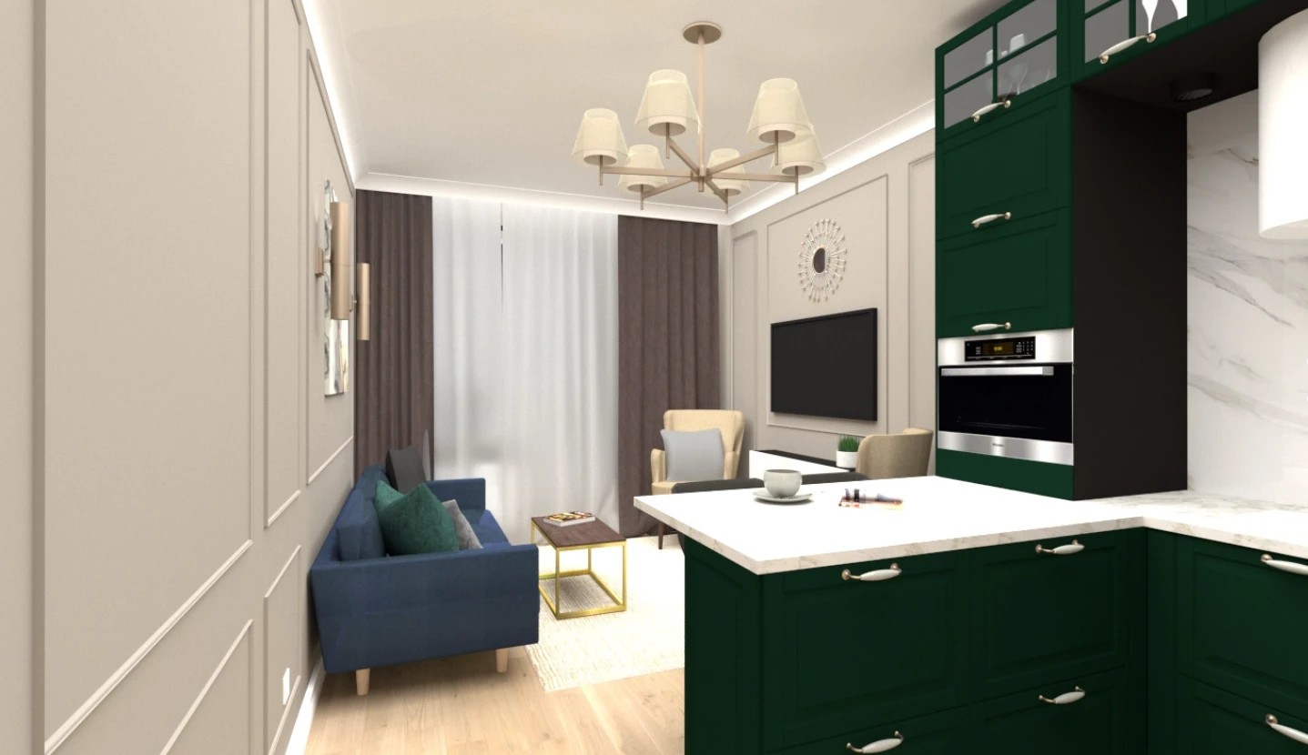 Яркая евродвушка в ЖК Гринландия-2 для молодой женщины