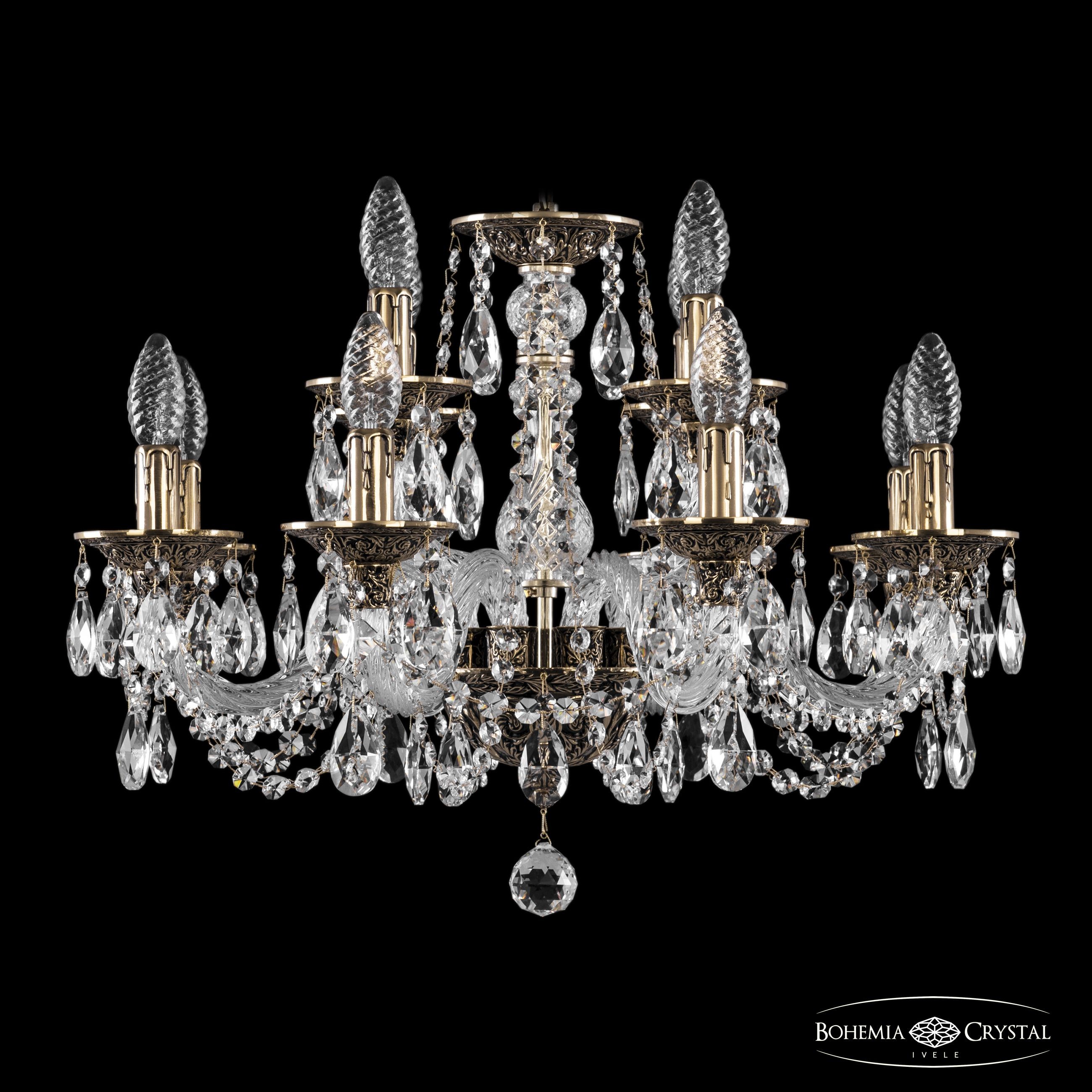 Подвесная хрустальная люстра 1602 Bohemia 16102/8+4/195 GB