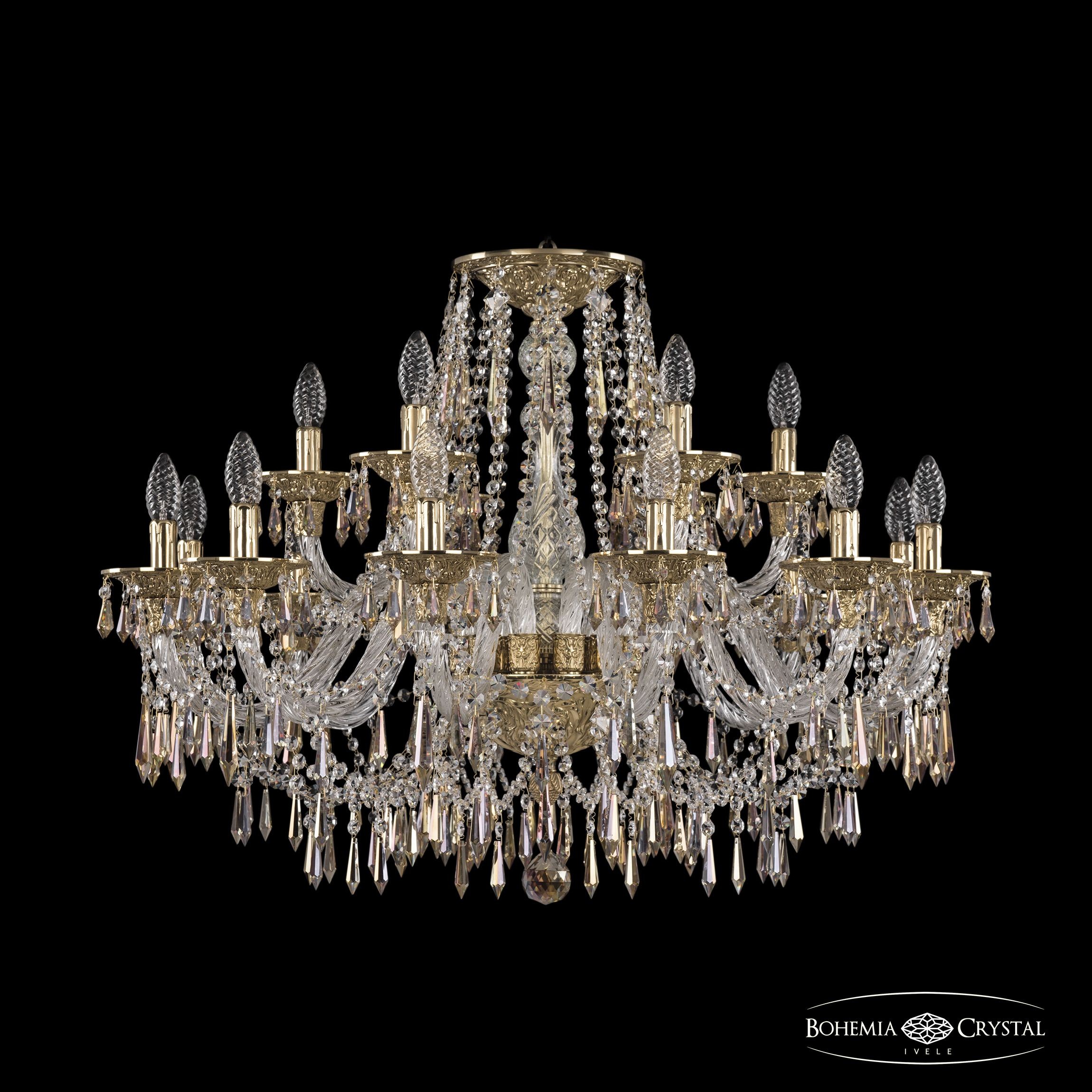 Подвесная хрустальная люстра 1603 Bohemia 16103/12+6/300 G K801