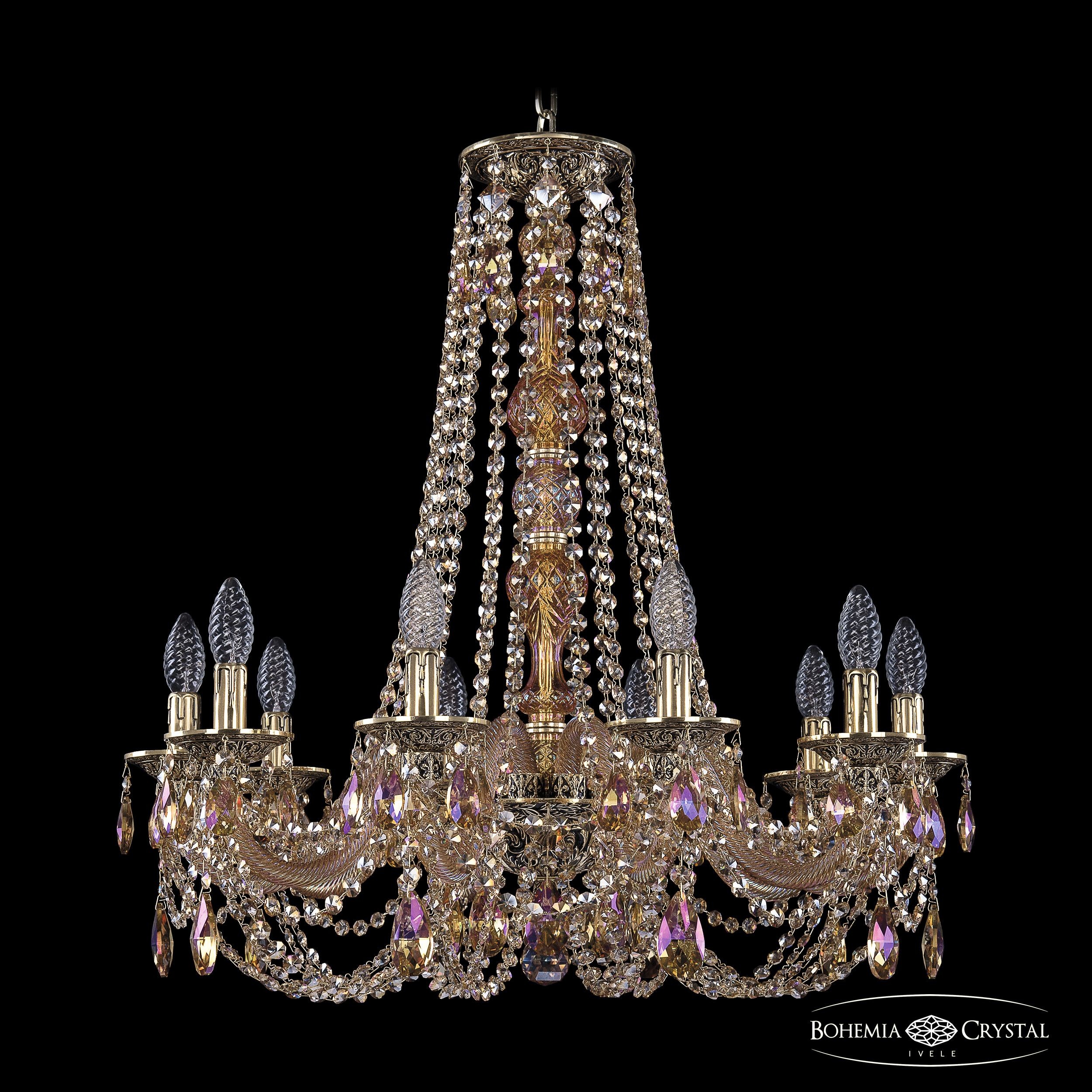 Подвесная хрустальная люстра 1606 Bohemia 16106/10/240/h-75 G M777