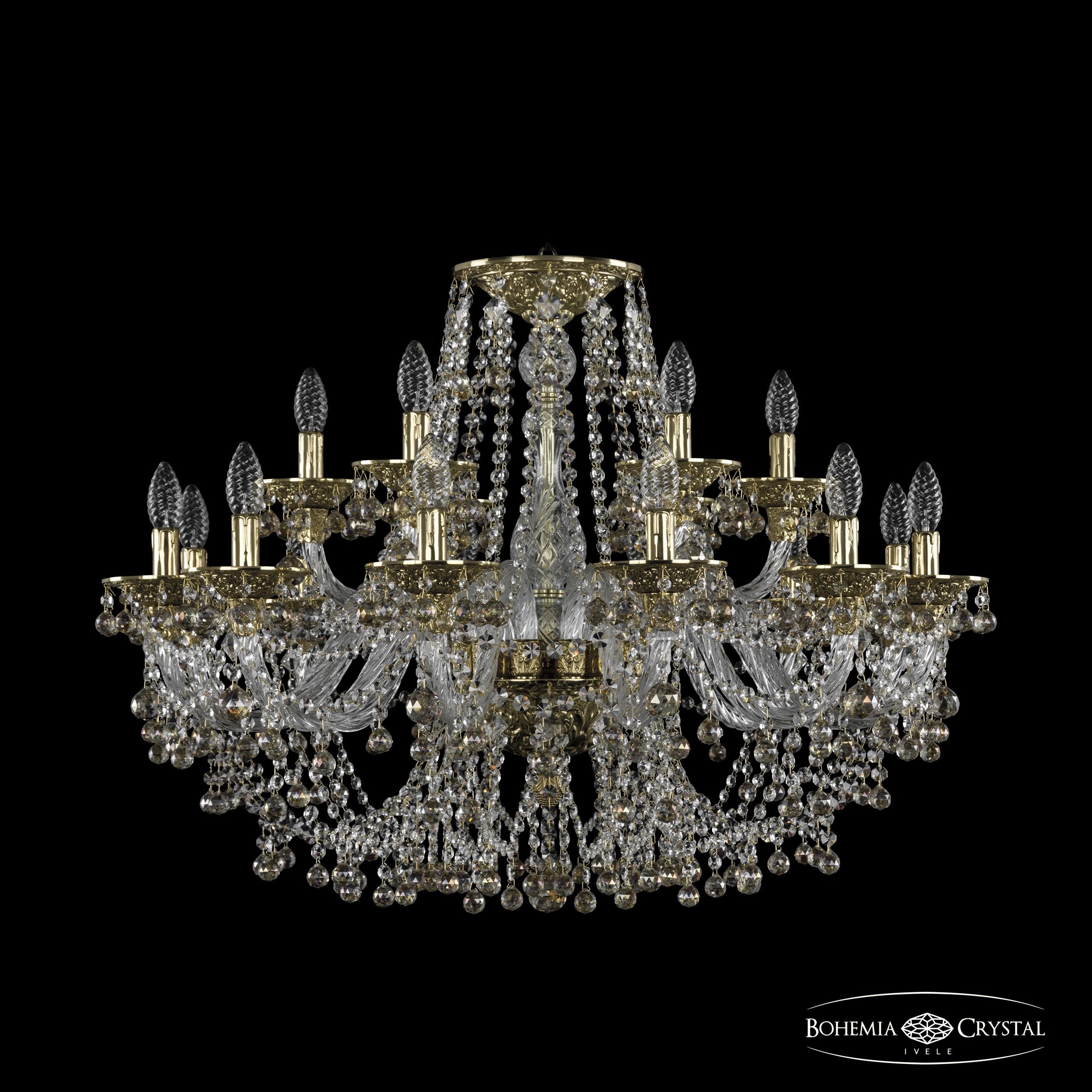 Подвесная хрустальная люстра 1609 Bohemia 16109/12+6/300 G K801