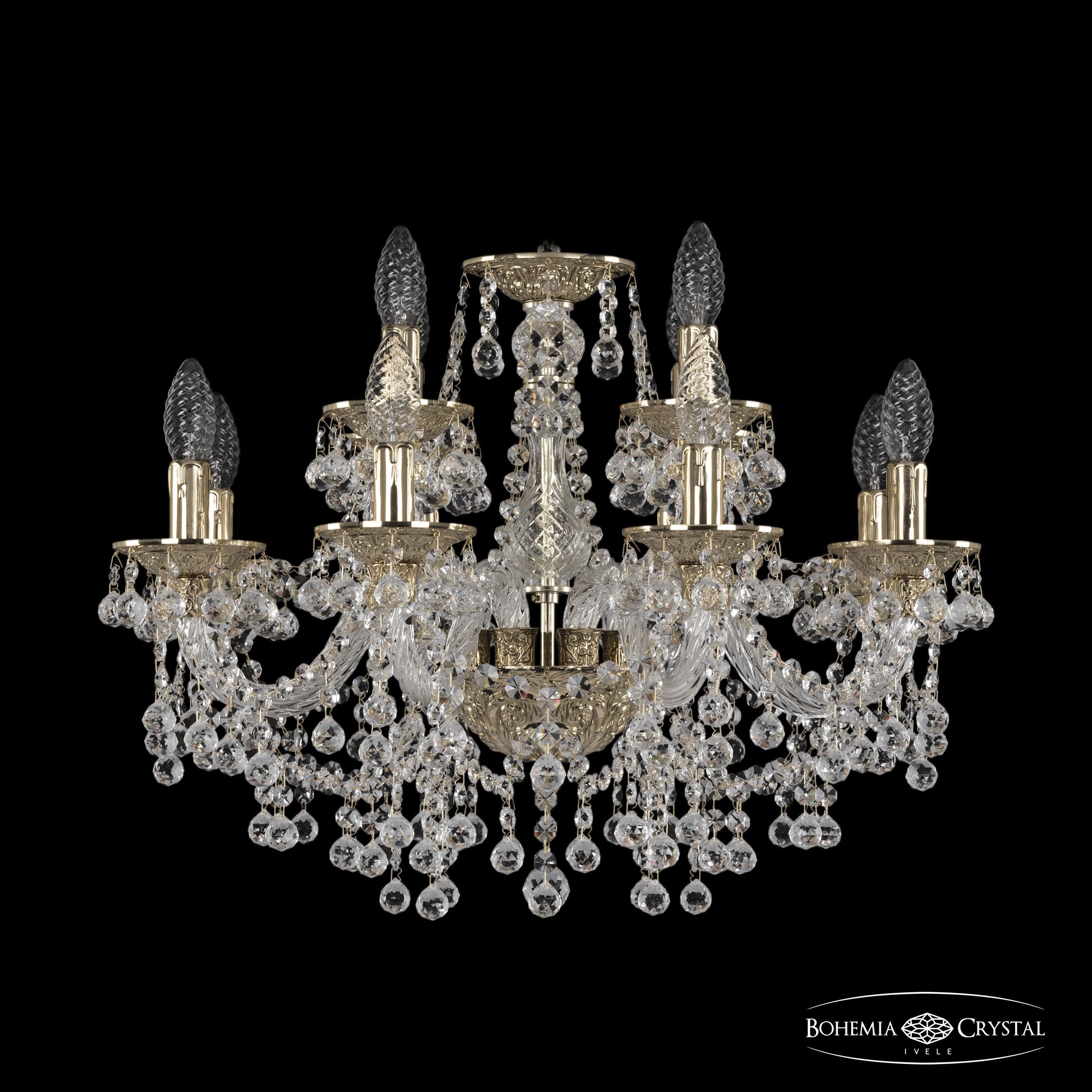 Подвесная хрустальная люстра 1609 Bohemia 16109/8+4/195 G