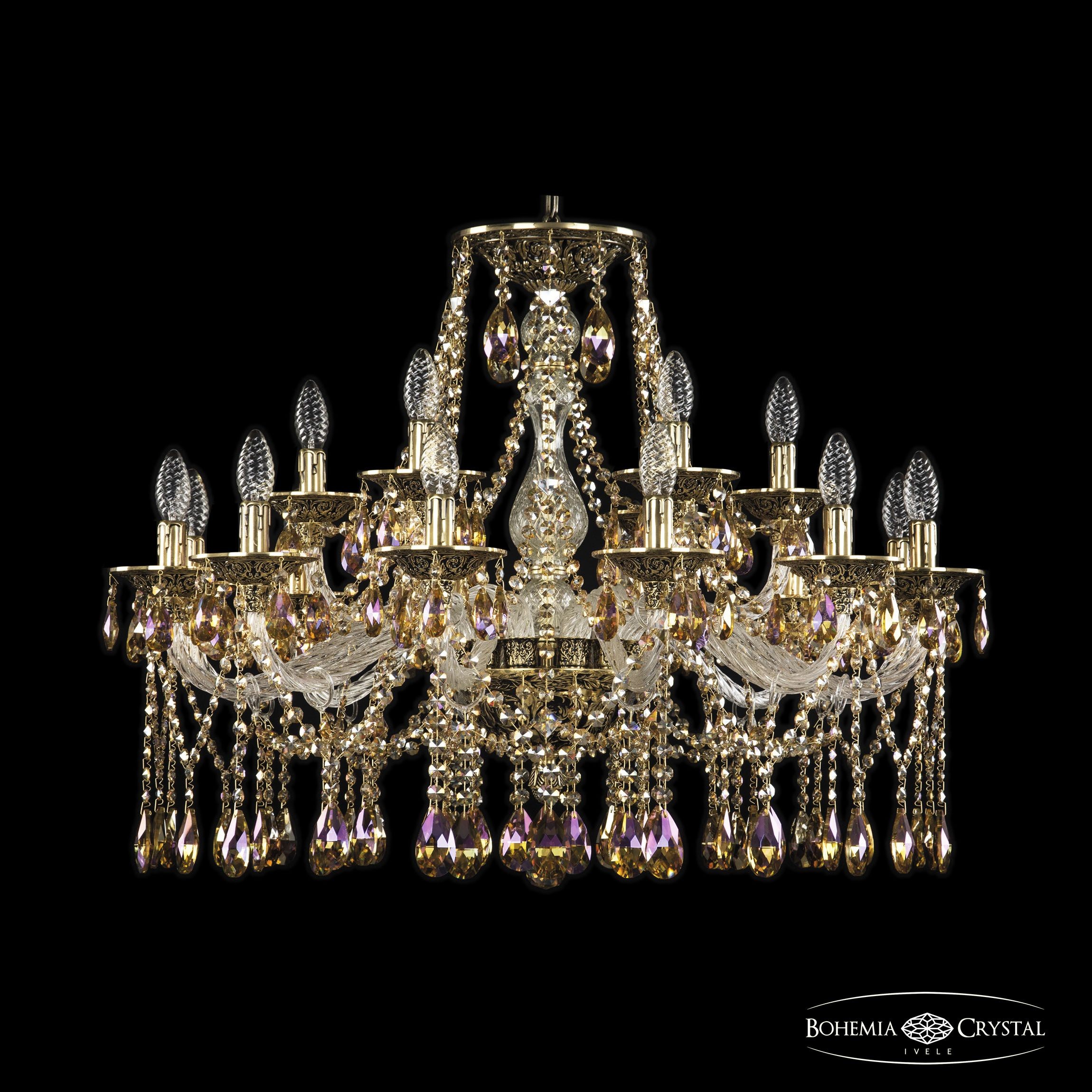 Подвесная хрустальная люстра 1613 Bohemia 16113/12+6/300 GB R777