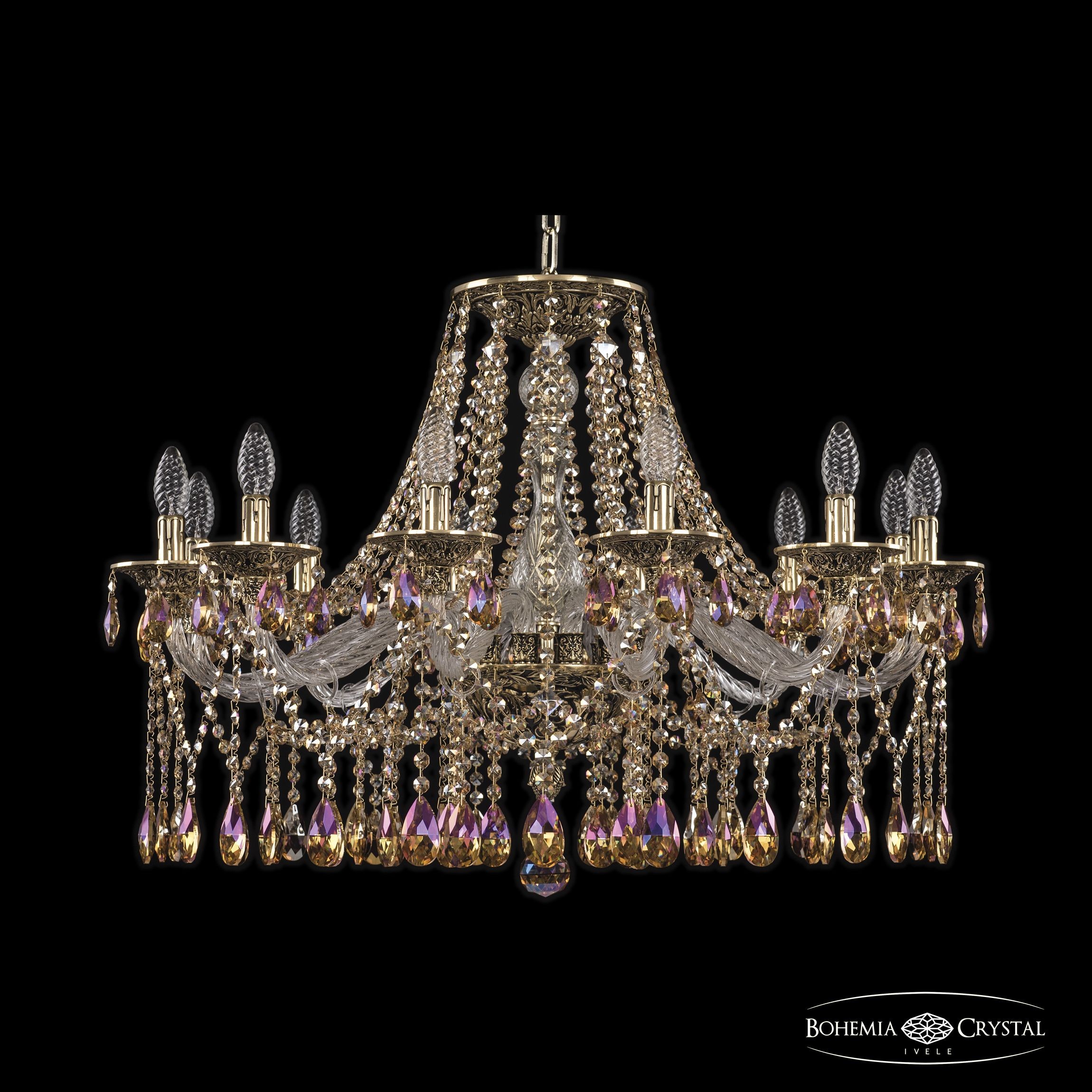 Подвесная хрустальная люстра 1613 Bohemia 16113/12/300 GB R777