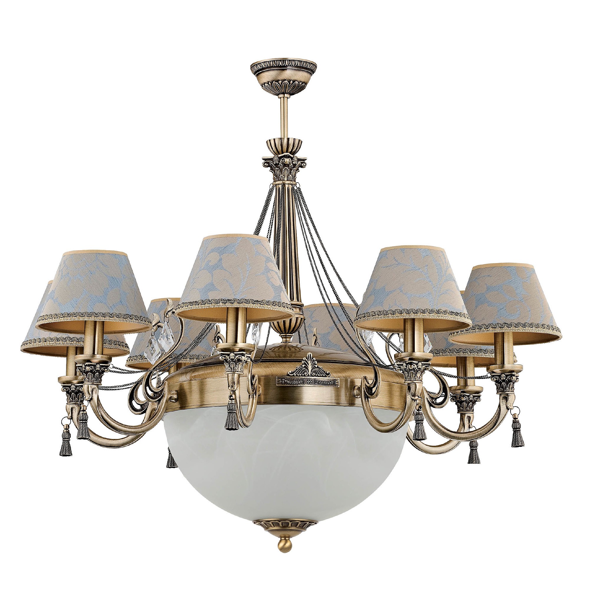 Потолочная люстра Kutek Roma (абажур) ROM-ZW-8+1(P/A)