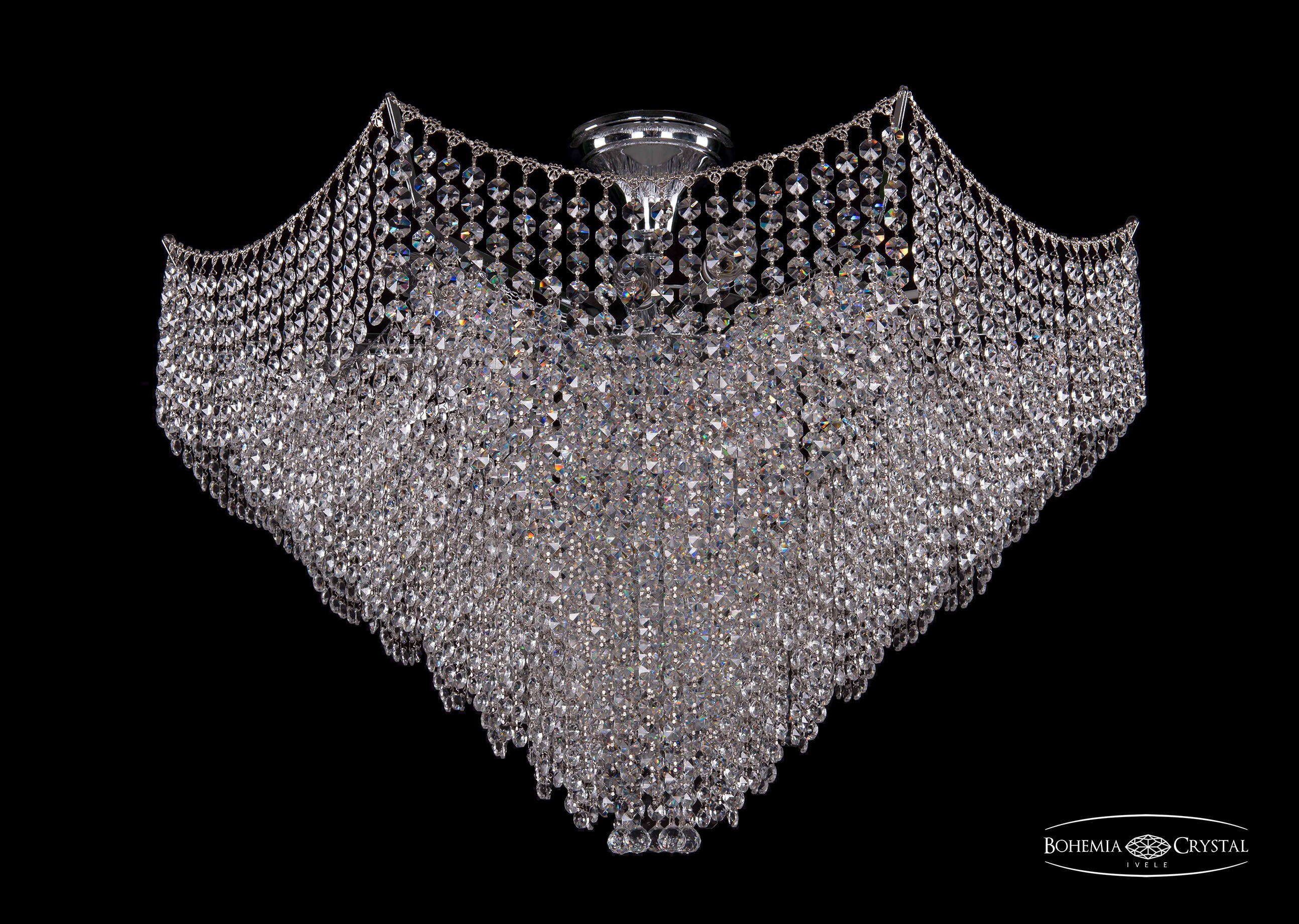 Потолочная хрустальная люстра Bohemia 7707 77071/77 Ni