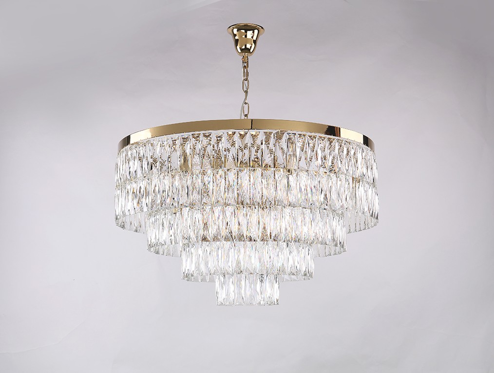 Подвесная хрустальная люстра 10120 Newport 10129+9/C gold