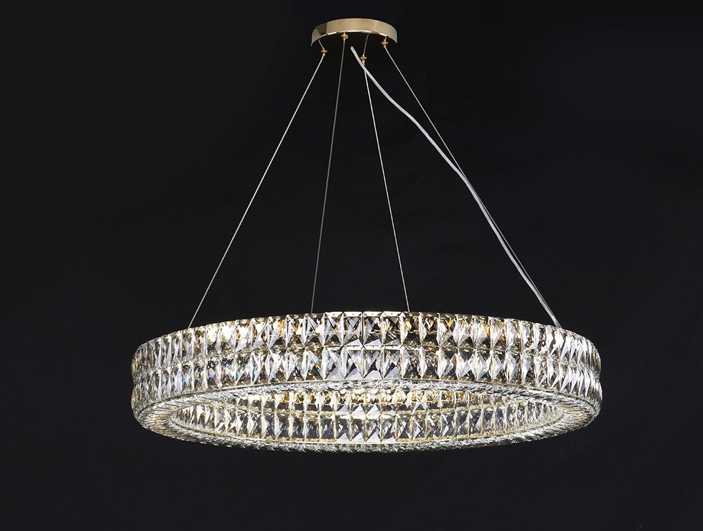 Подвесная хрустальная люстра 10120 Newport 10124+6/S gold