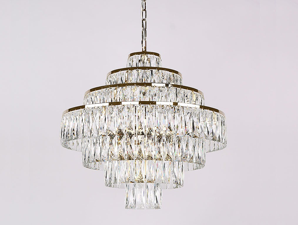 Подвесная хрустальная люстра 10120 Newport 10125+6/C gold