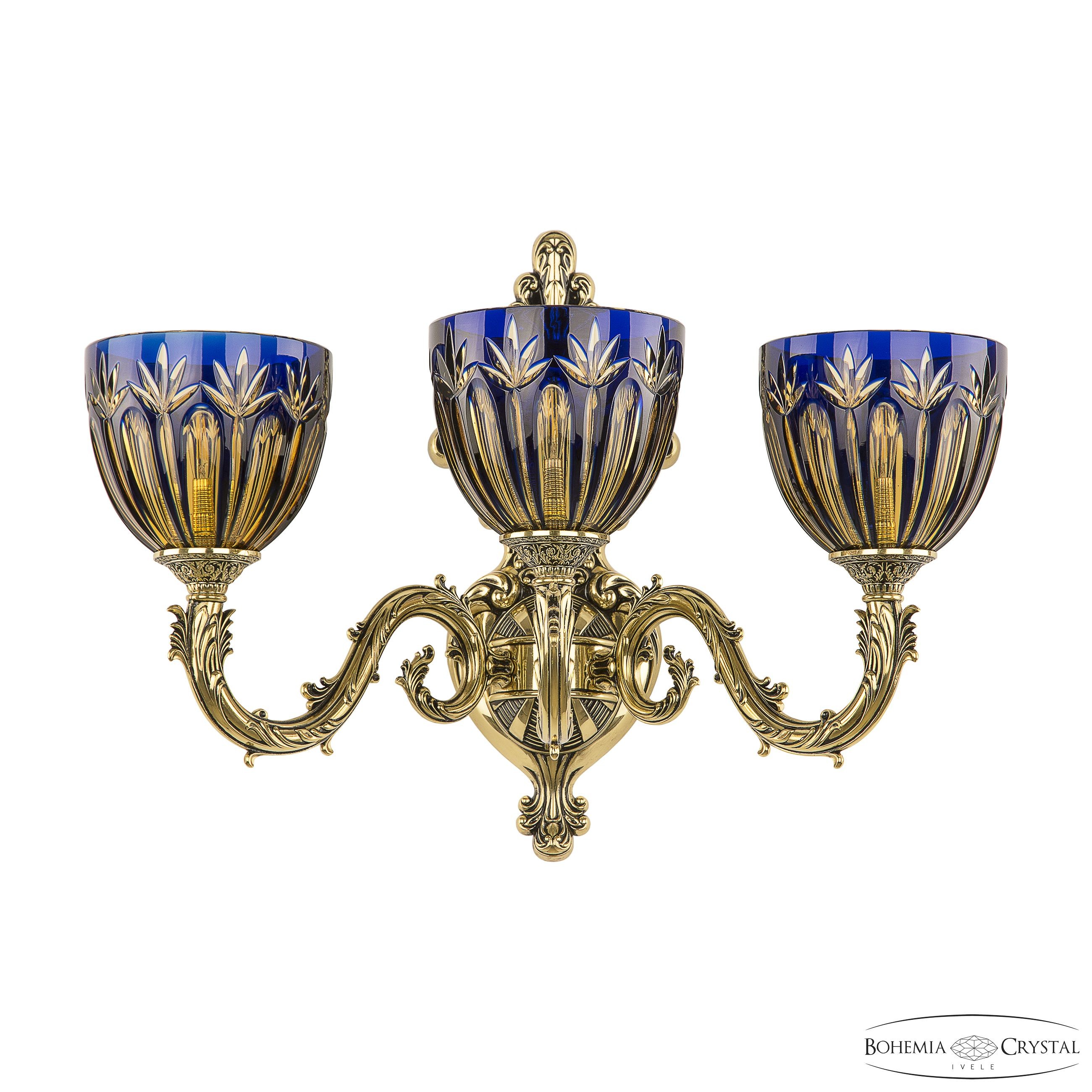 Настенное бра Bohemia 7101 7101B15/3/210 GB P1 U Amber-Blue/H-1I