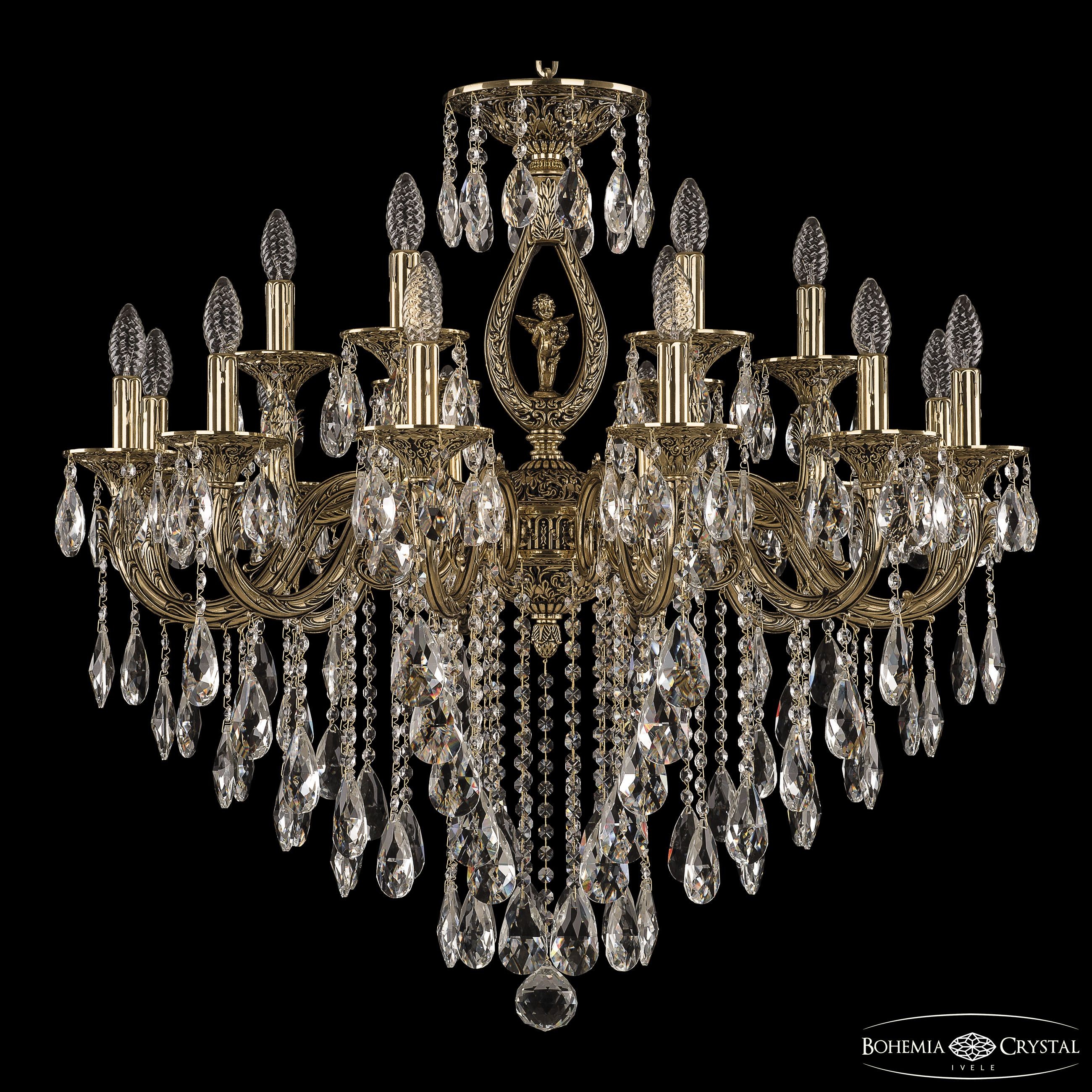 Подвесная хрустальная люстра 7101 Bohemia 71401/12+6/300 B GB FA10M