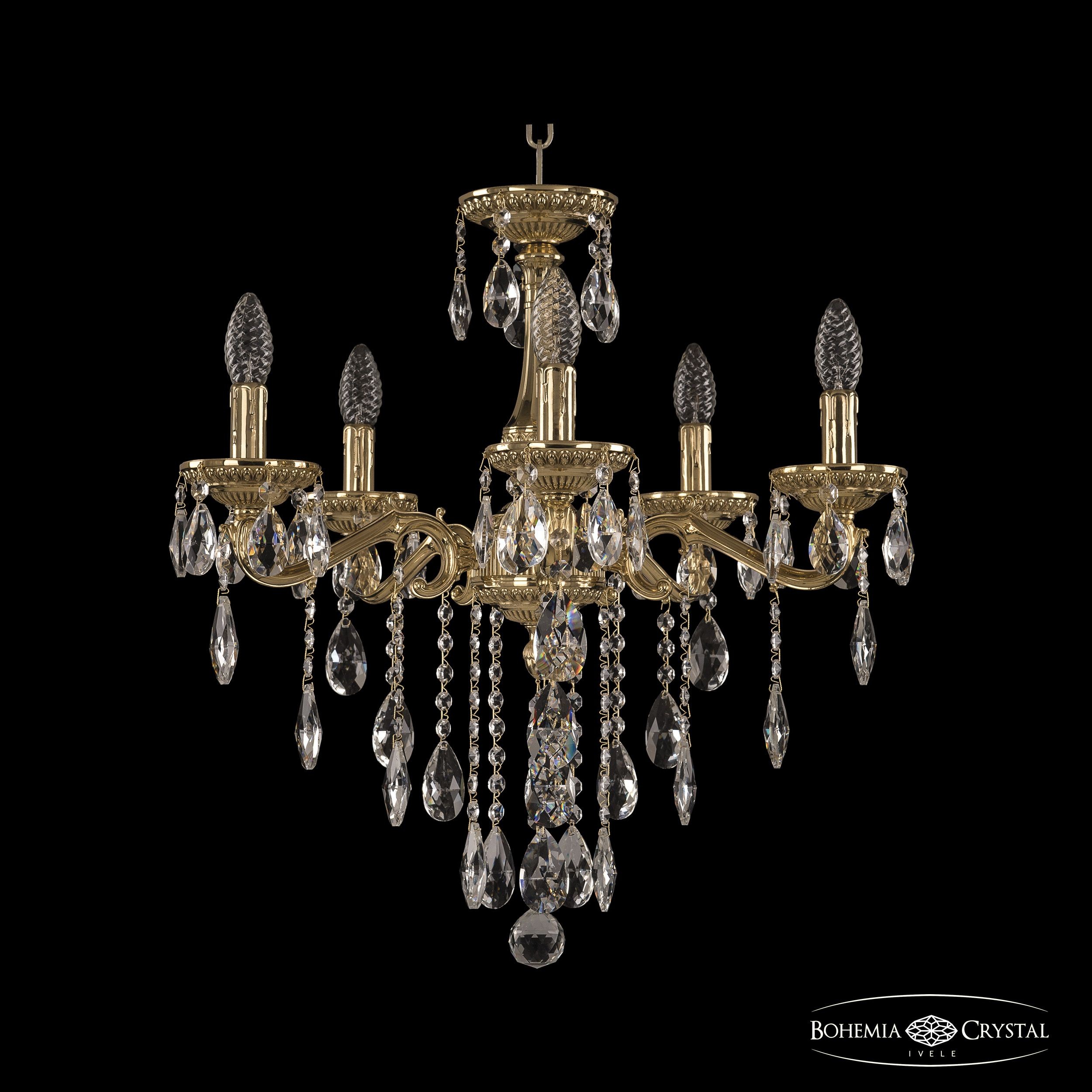 Подвесная хрустальная люстра 7502 Bohemia 75102/5/175 B G