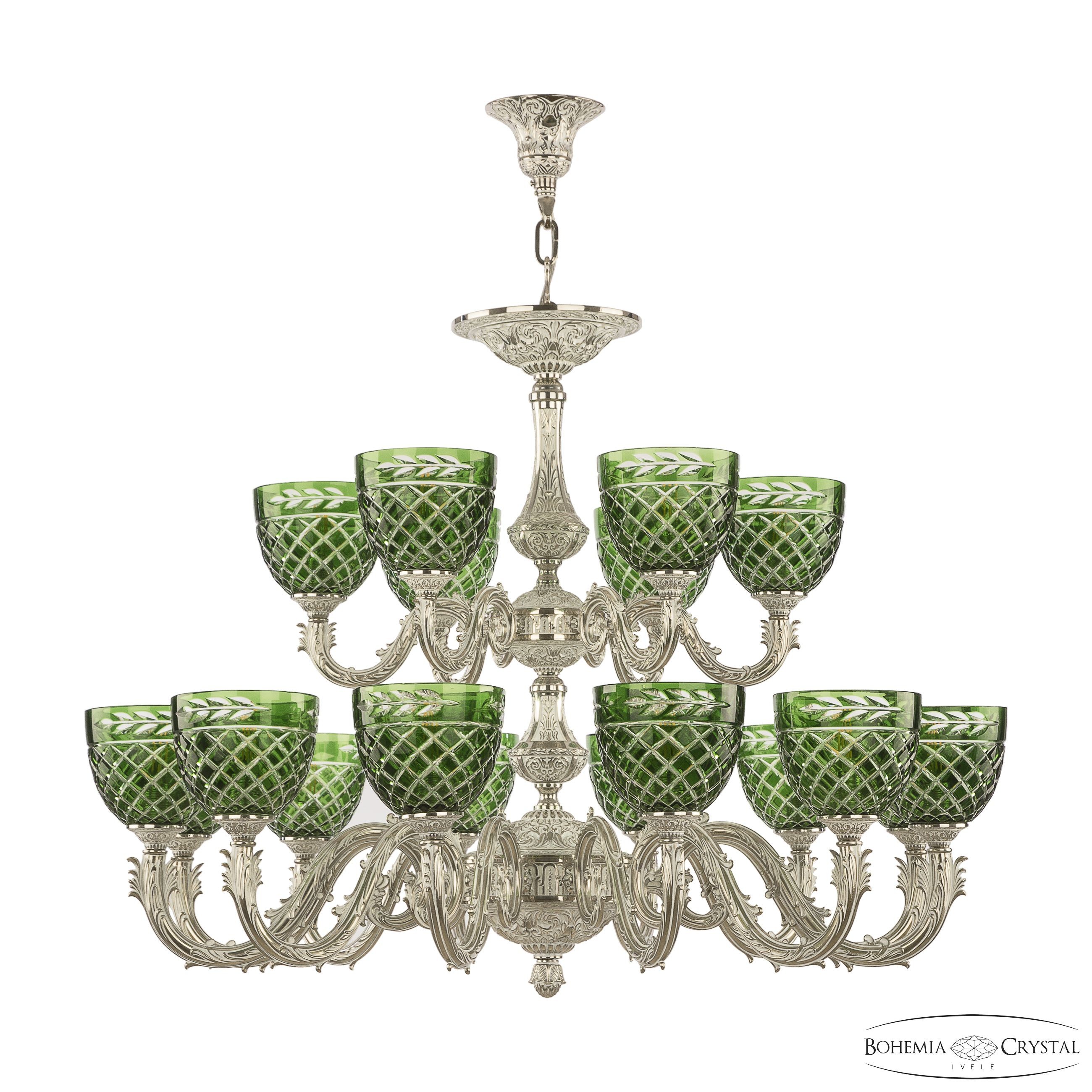 Подвесная люстра Bohemia Florence 71101/12+6/300/2d NW P1 U Clear-Green/H-1J