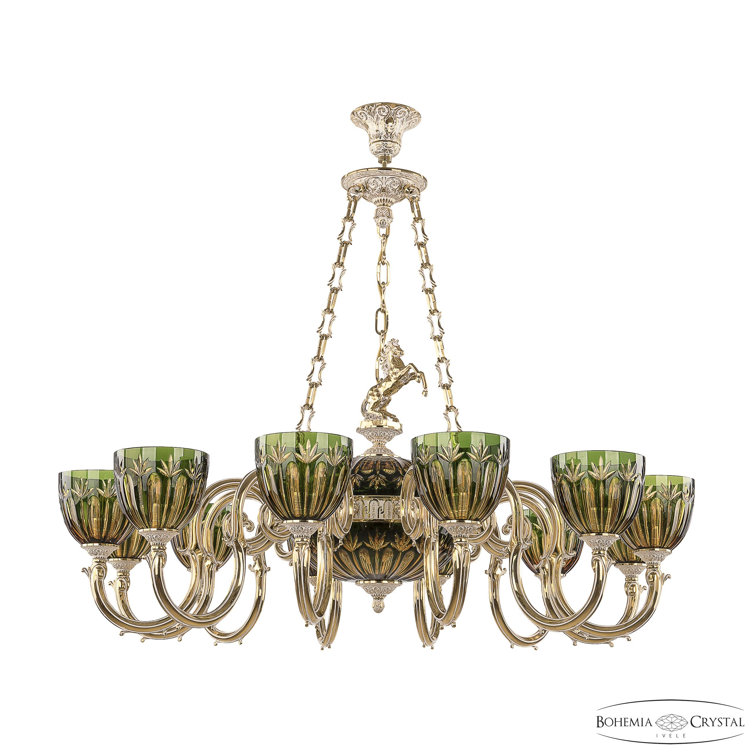 Подвесная люстра Bohemia Verona 72003P/12/300 GW P1 D Amber-Green/H-1I FH1B