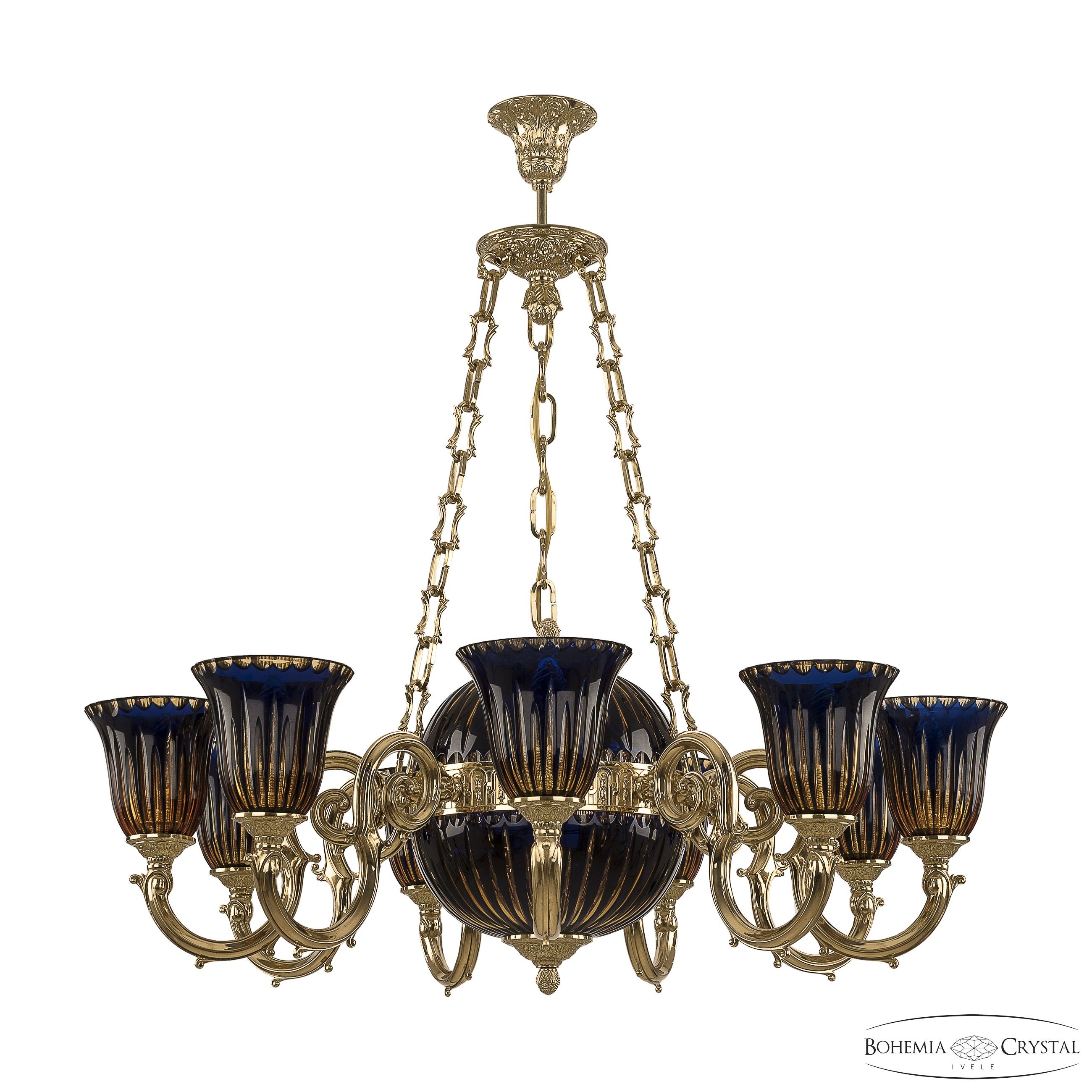 Подвесная люстра Bohemia Verona 72003P/9/210 G P2 U Amber-Blue/H-1K