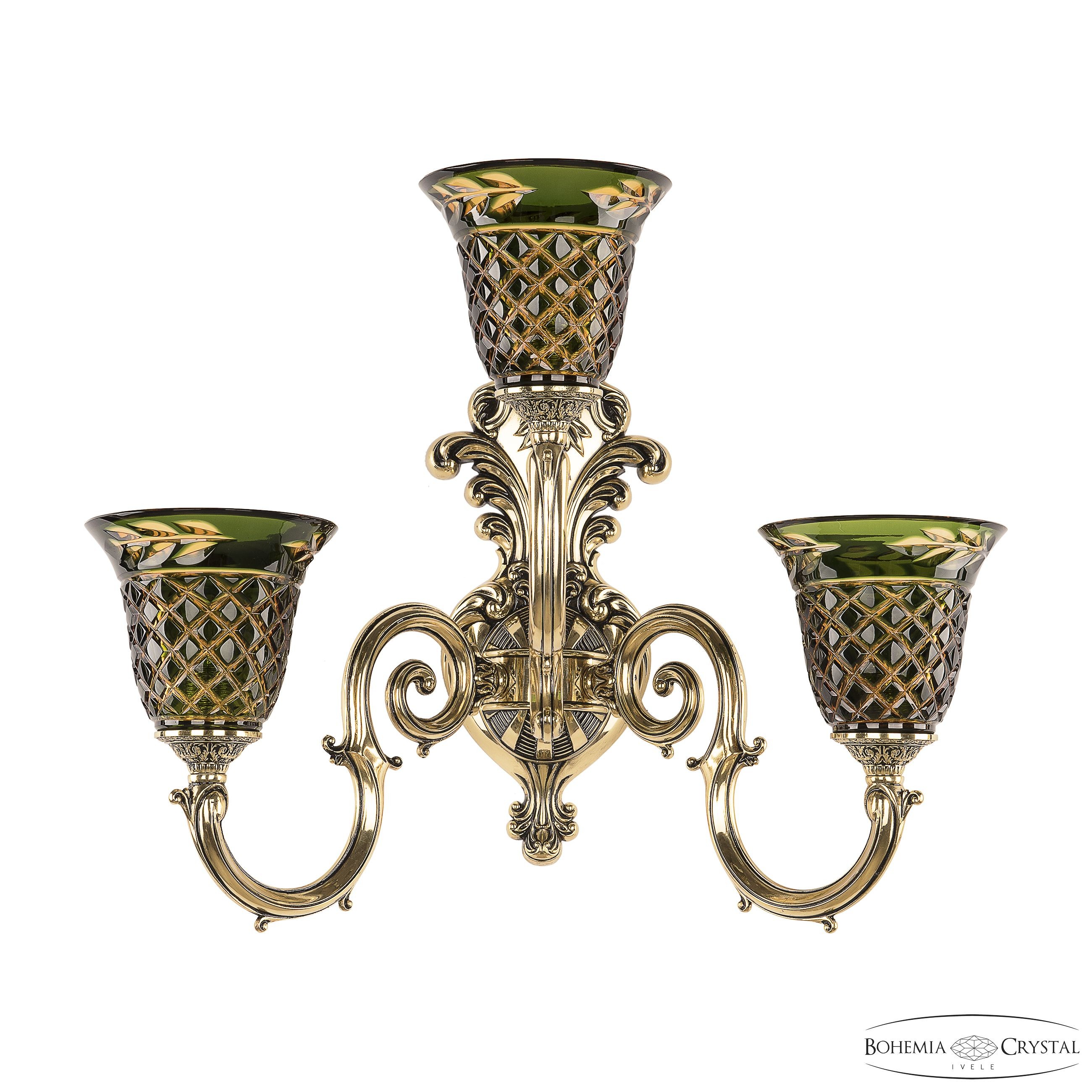 Настенное бра Bohemia Verona 7203B14/2+1/175 GB P2 U Amber-Green/H-1J
