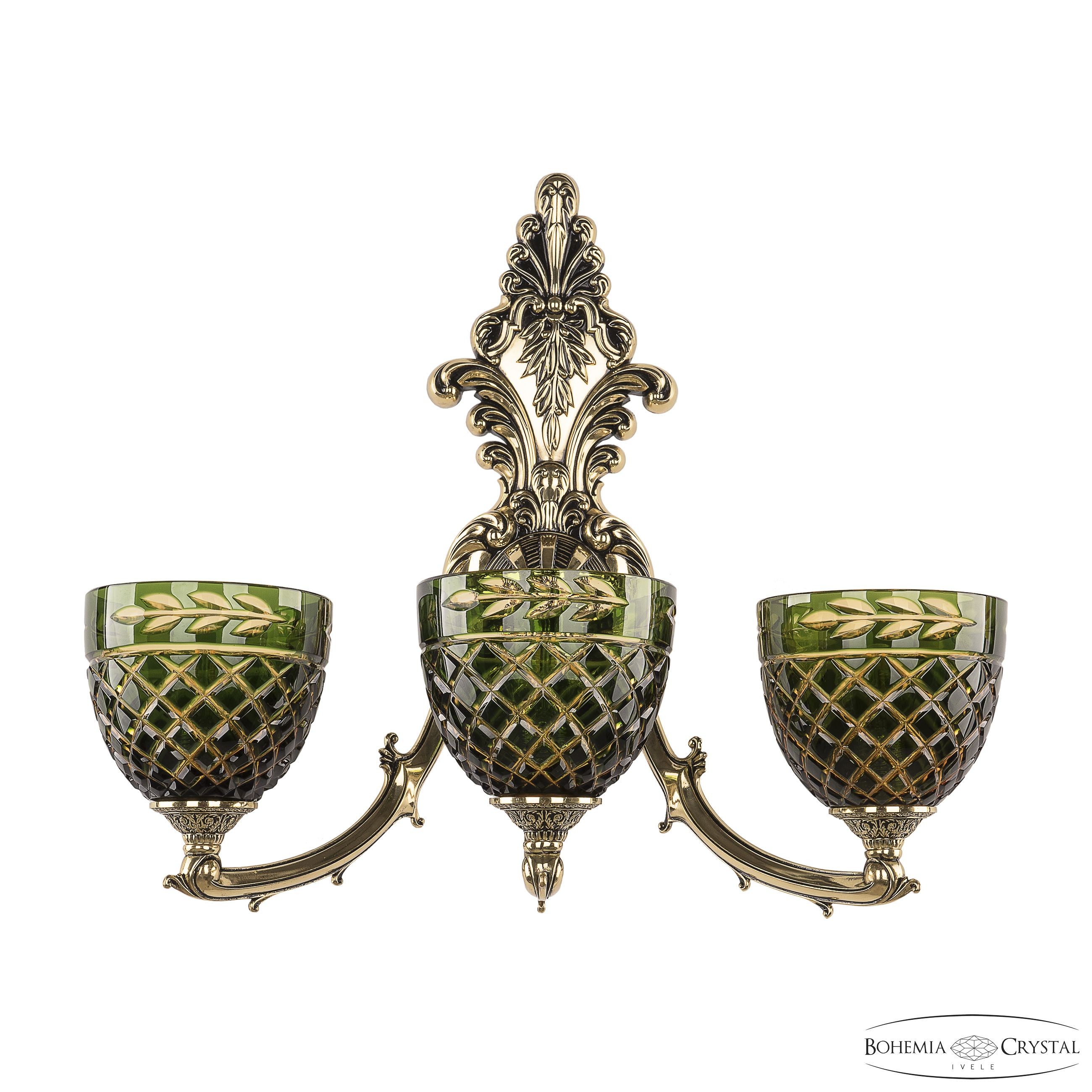 Настенное бра Bohemia Verona 7211B15/3/210 GB P1 U Amber-Green/H-1J