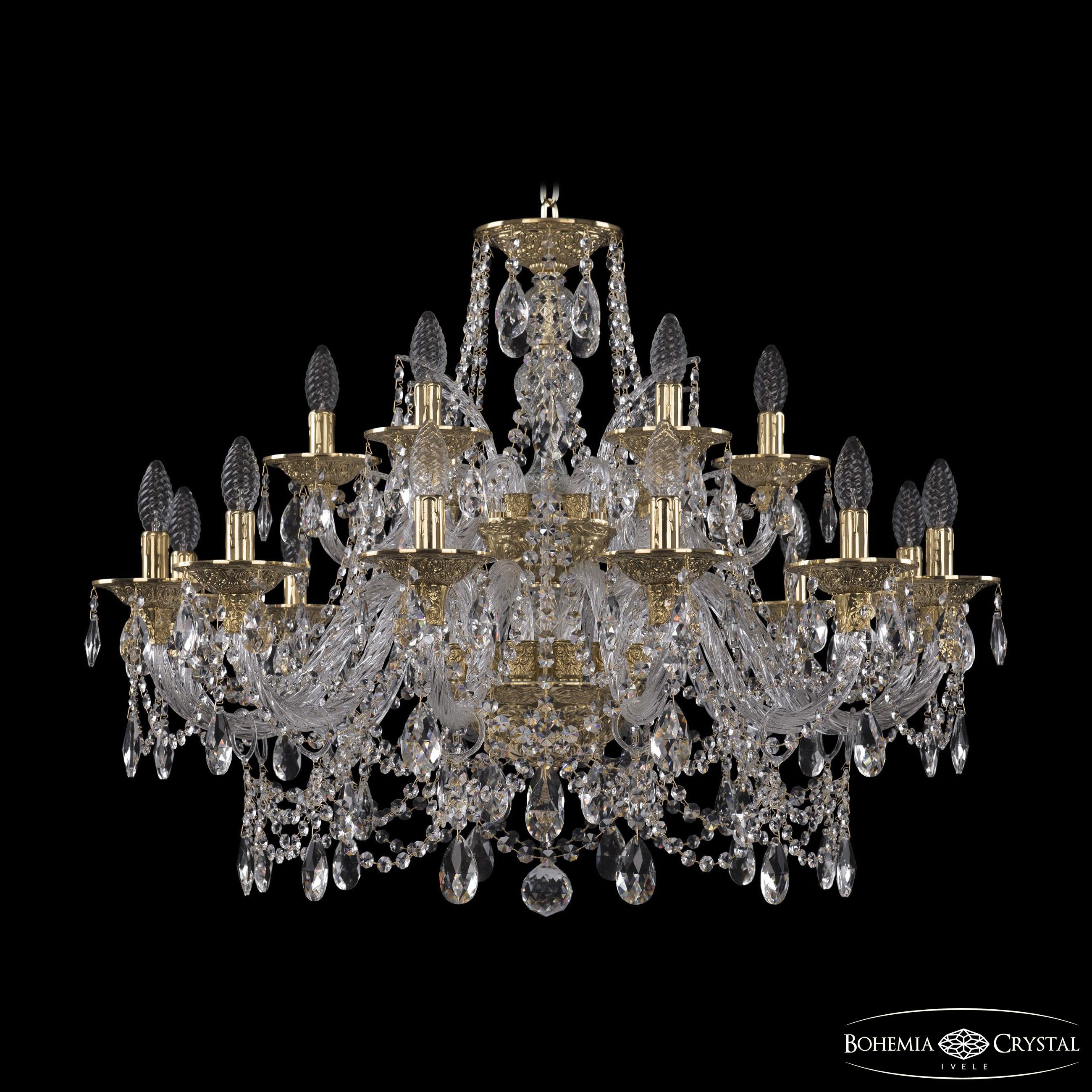Подвесная хрустальная люстра 1611 Bohemia 16111/12+6/300/2d G