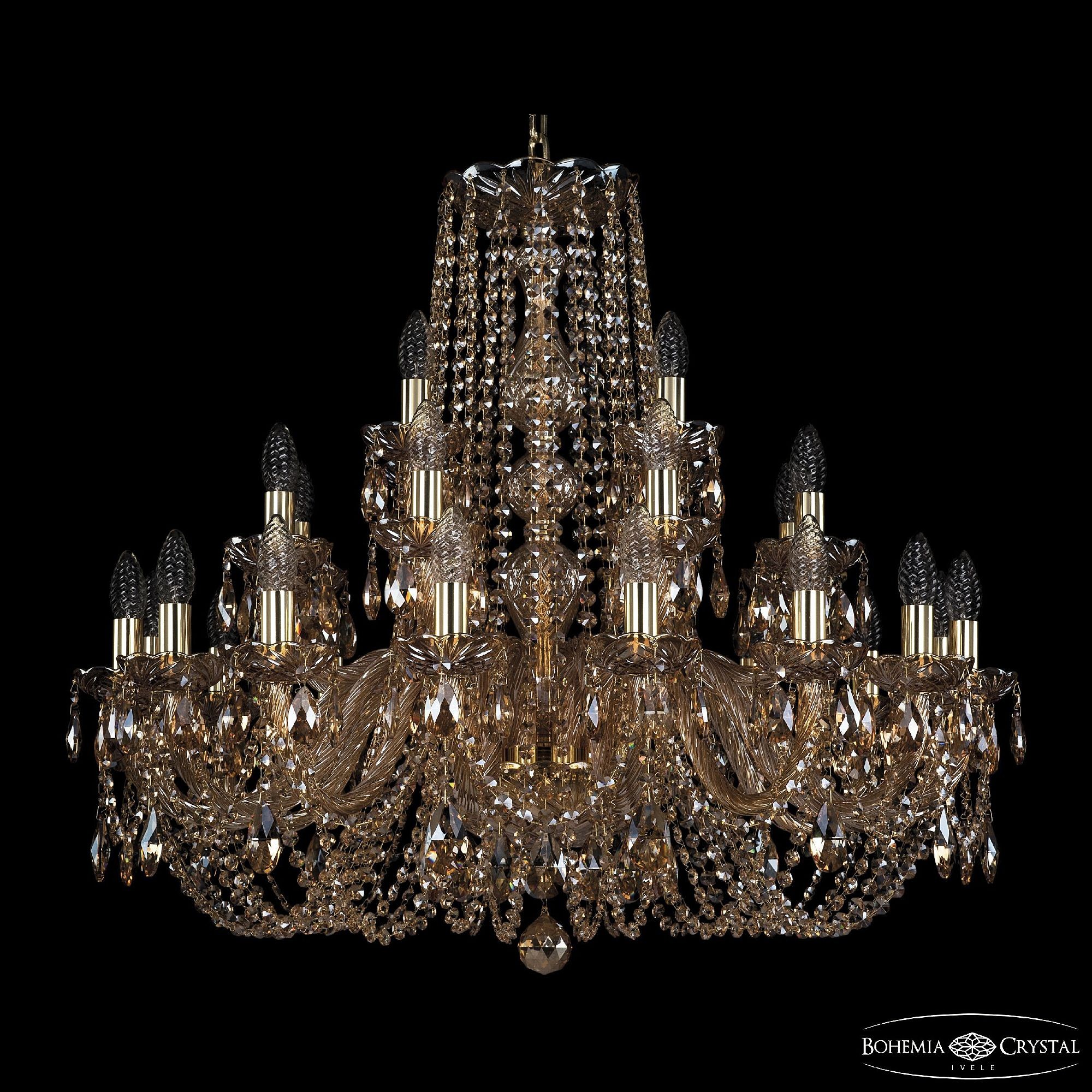 Подвесная хрустальная люстра 1402 Bohemia 1402/16+8+4/300 G M721