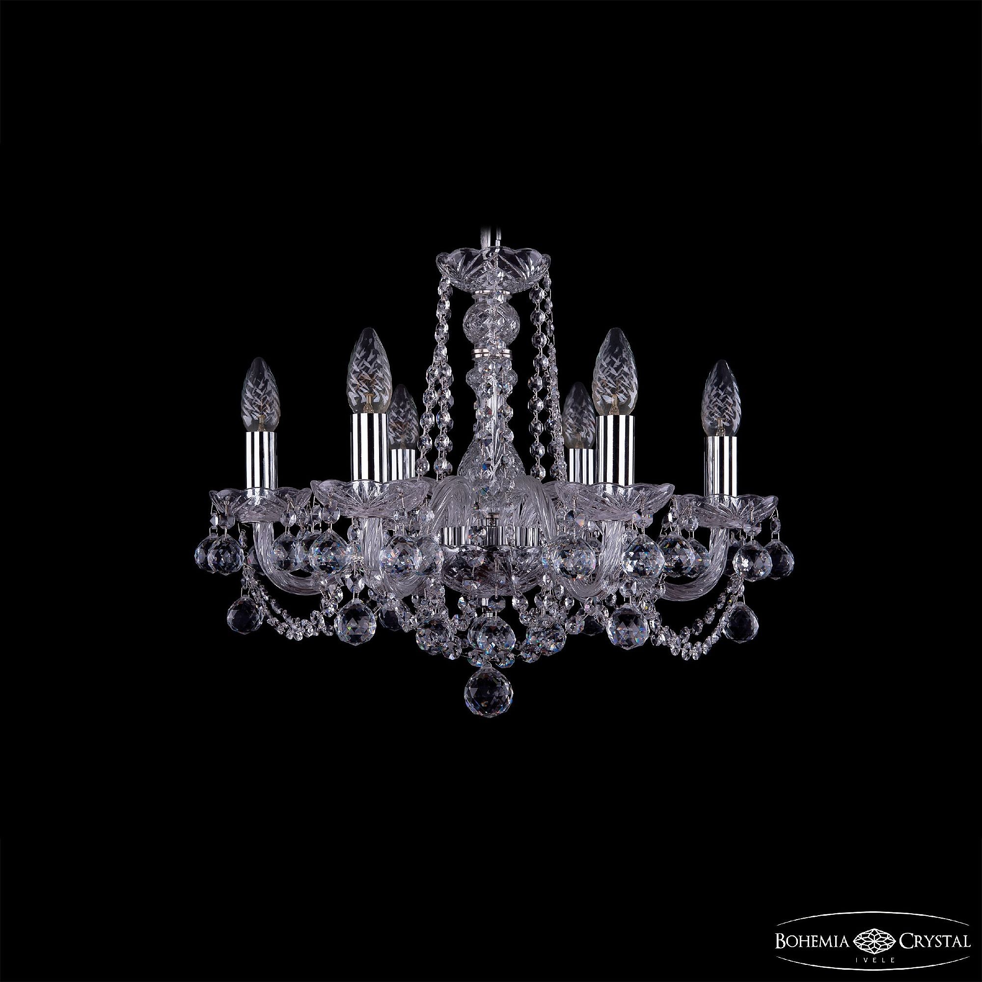 Подвесная хрустальная люстра 1402 Bohemia 1402/6/160 Ni Balls