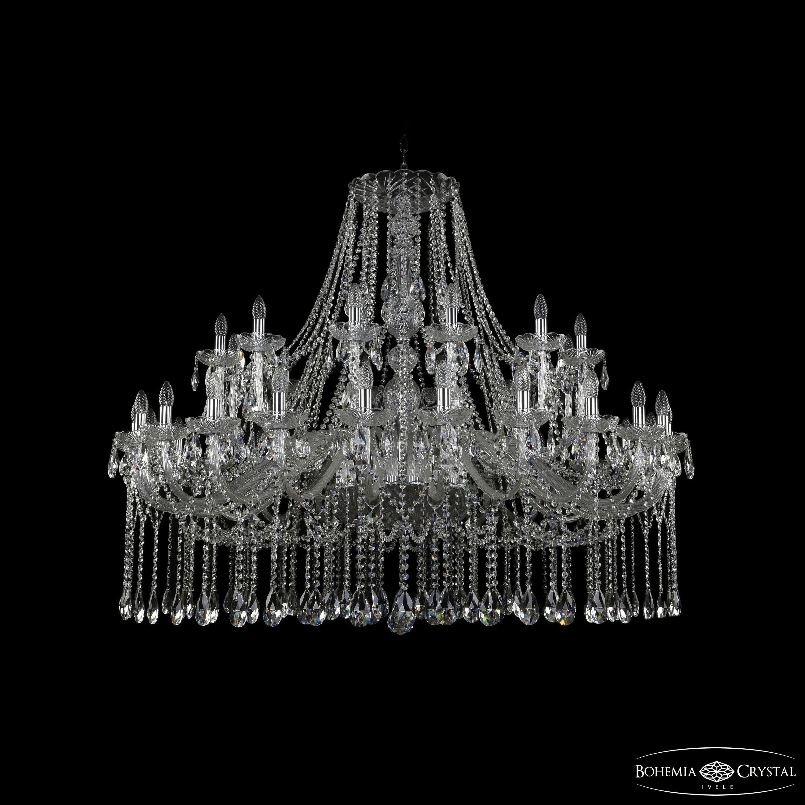 Подвесная хрустальная люстра 1413 Bohemia 1413/24+12/530 Ni