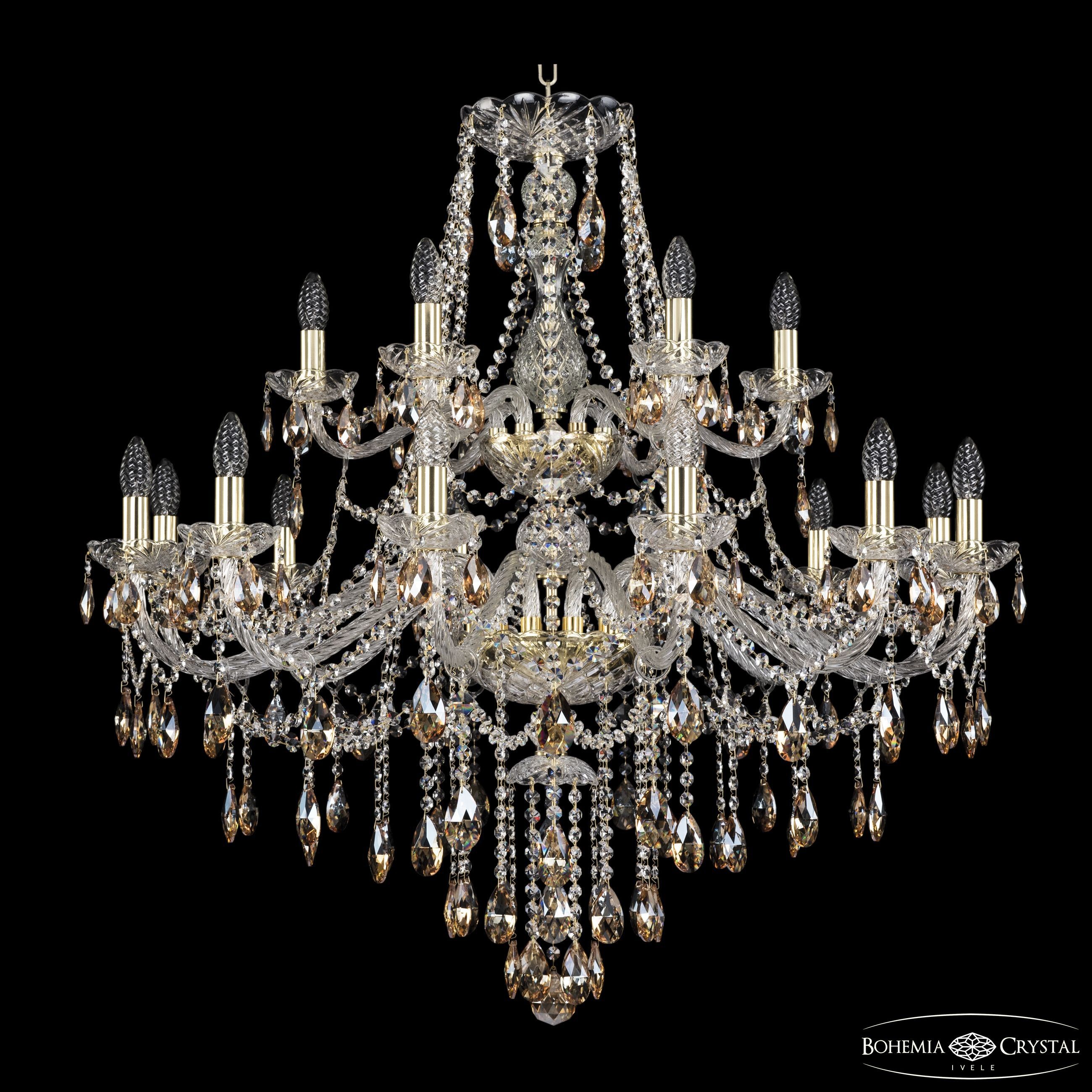 Подвесная хрустальная люстра 1415 Bohemia 1415/12+6/360/2d G K721
