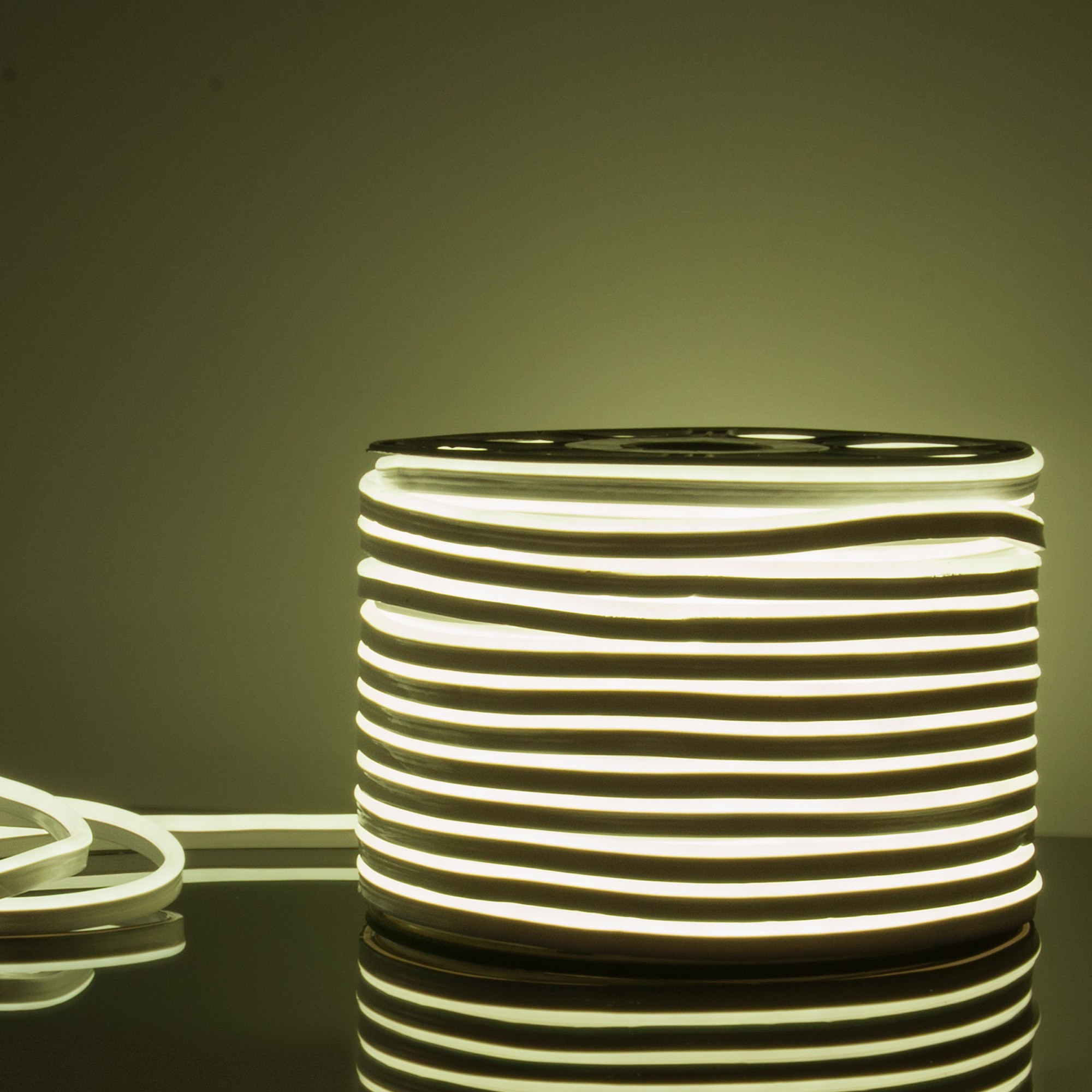 LED лента Elektrostandard Гибкий неон LS001 220V 9.6W 120Led 2835 IP67 6500K односторонний холодный белый, 50 м a040597