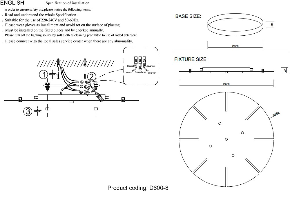 Crystal Lux Потолочная база D600-8 GOLD