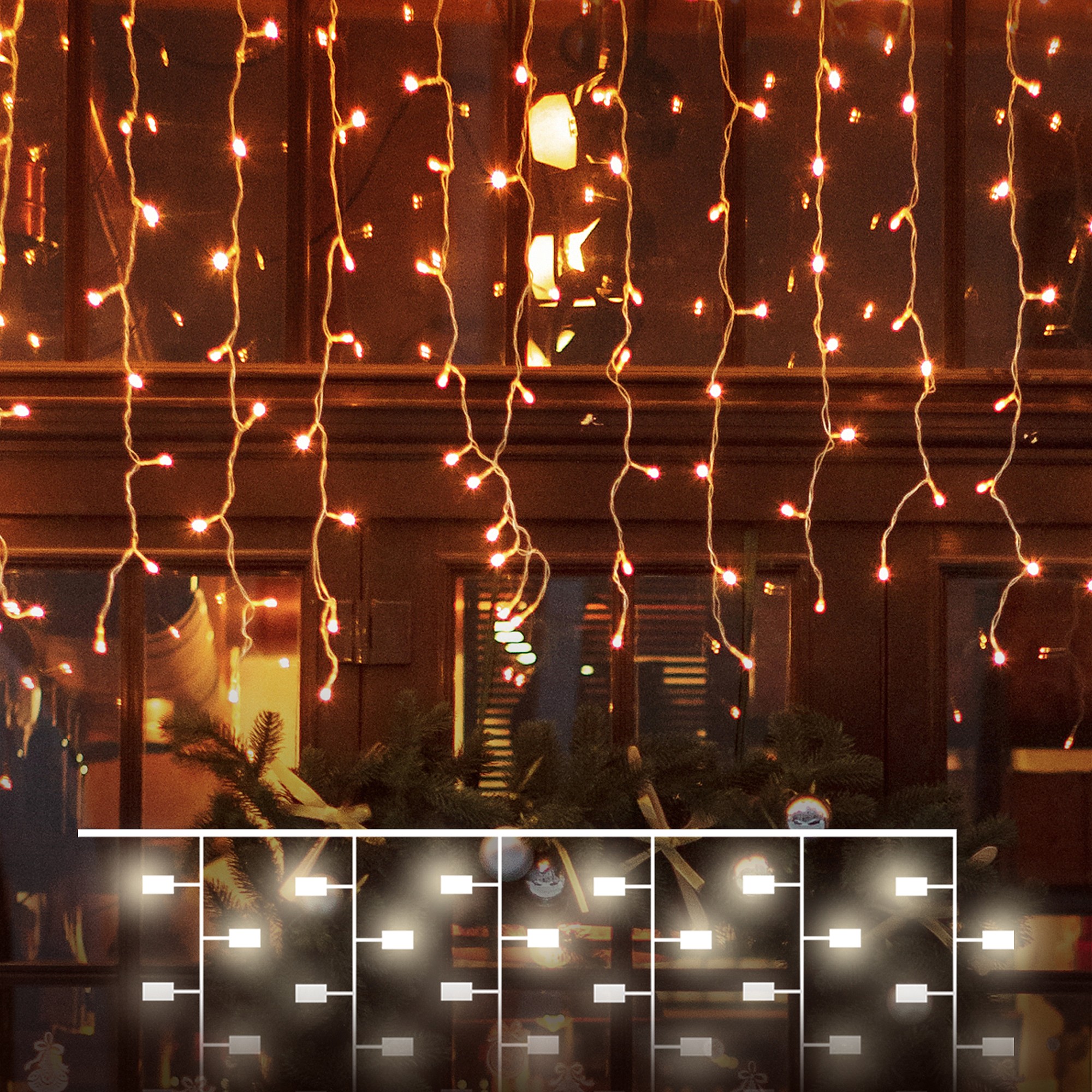 Гирлянда-дождь Eurosvet 200-101 200-101 теплый белый 2*3м IP65