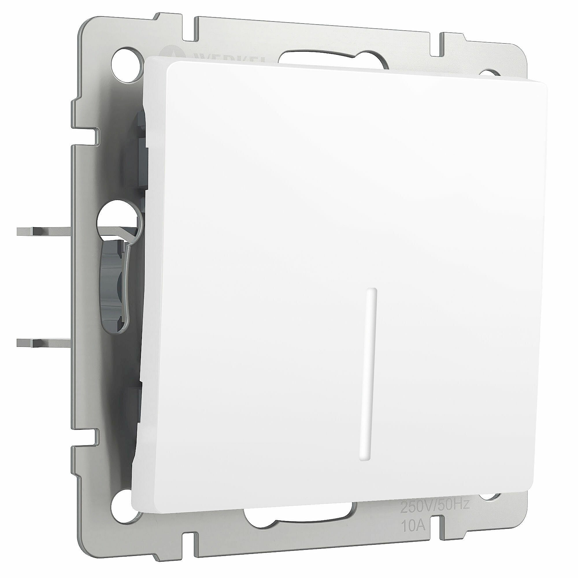 Выключатель Werkel W1110161/ Выключатель одноклавишный с подсветкой (белый матовый)