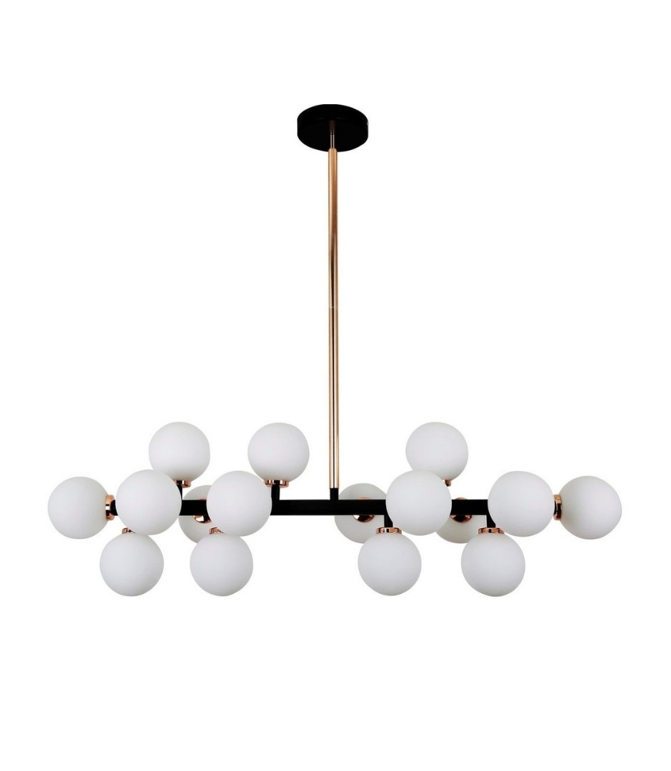 Люстра на штанге Lumina Deco Petrica LDP 6033-16 BK+GD