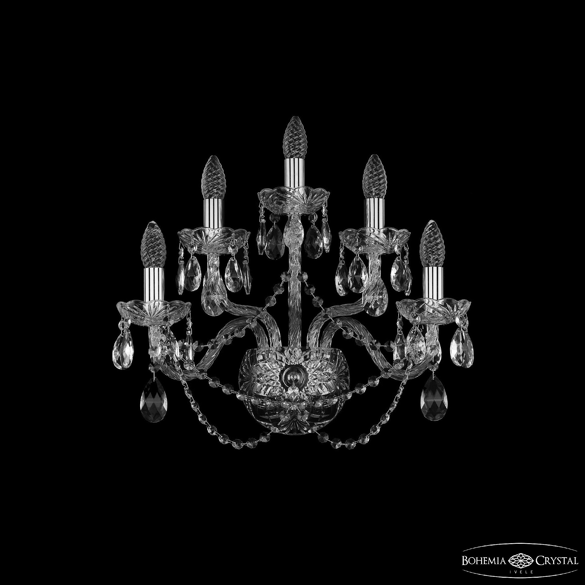 Настенное бра Bohemia 1402 1402B/2+2+1/195/XL Ni