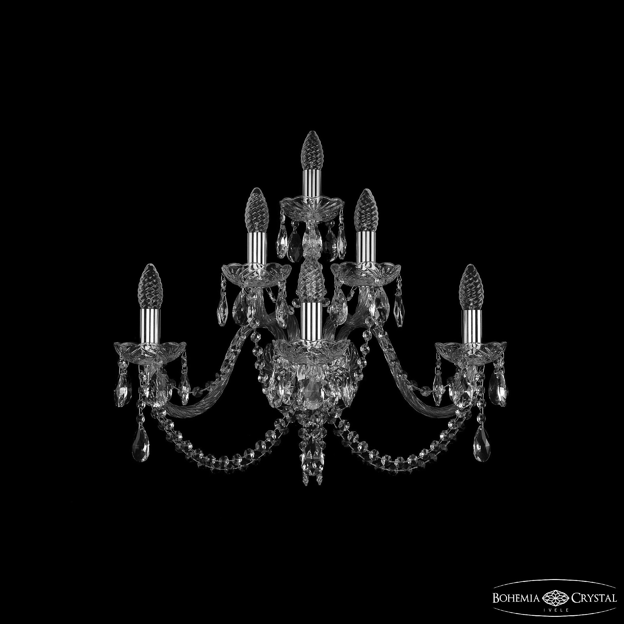 Настенное бра Bohemia 1402 1402B/3+2+1/240 Ni