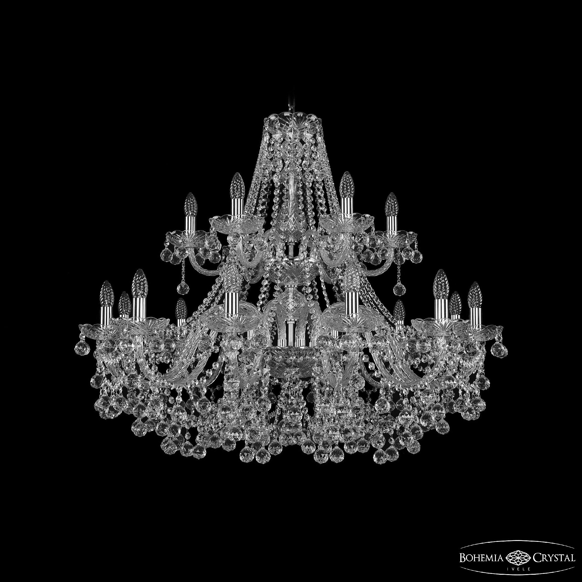 Подвесная люстра Bohemia 1409 1409/12+6/360/2d Ni