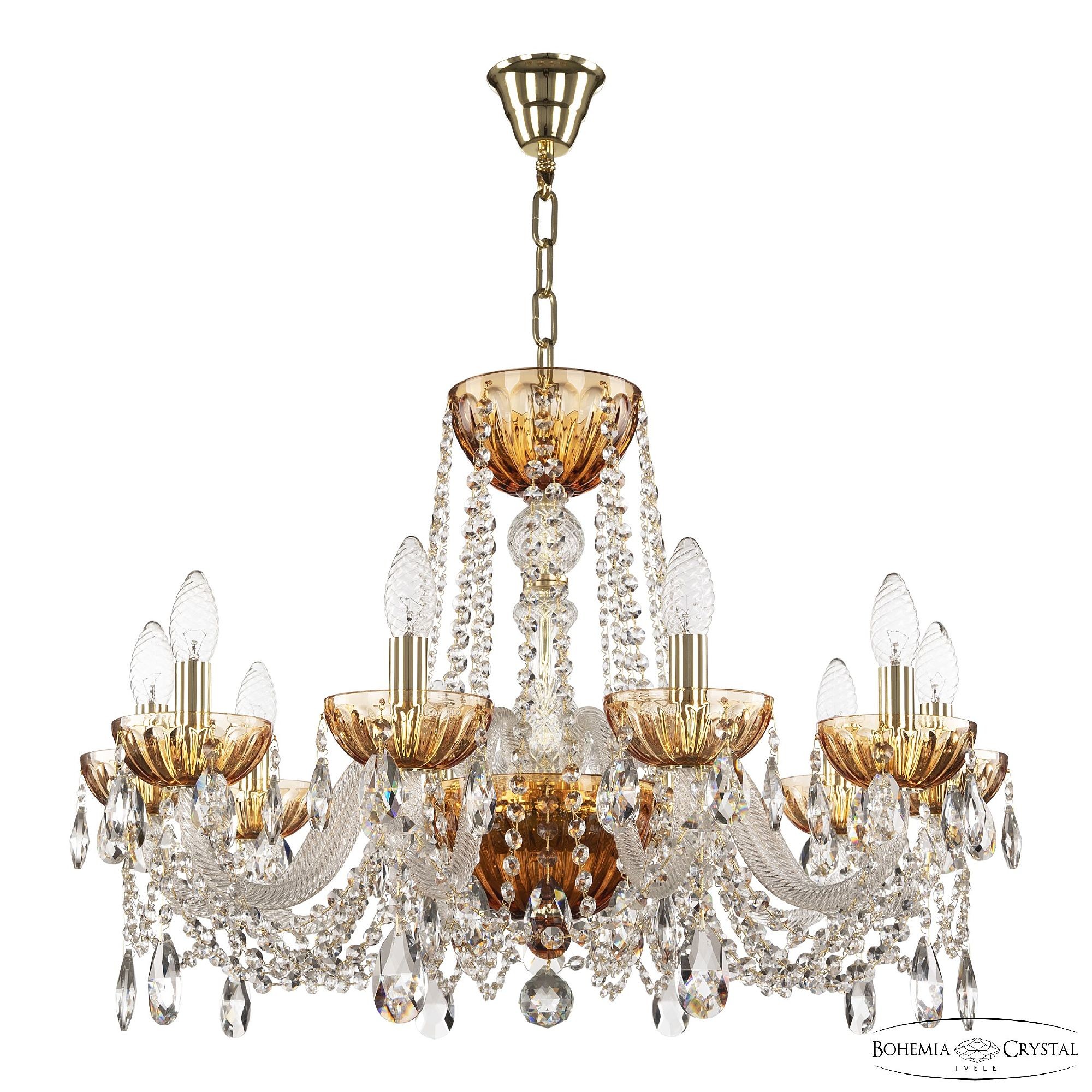 Подвесная люстра Bohemia 5402 5402/10/240 G Amber/M-1H