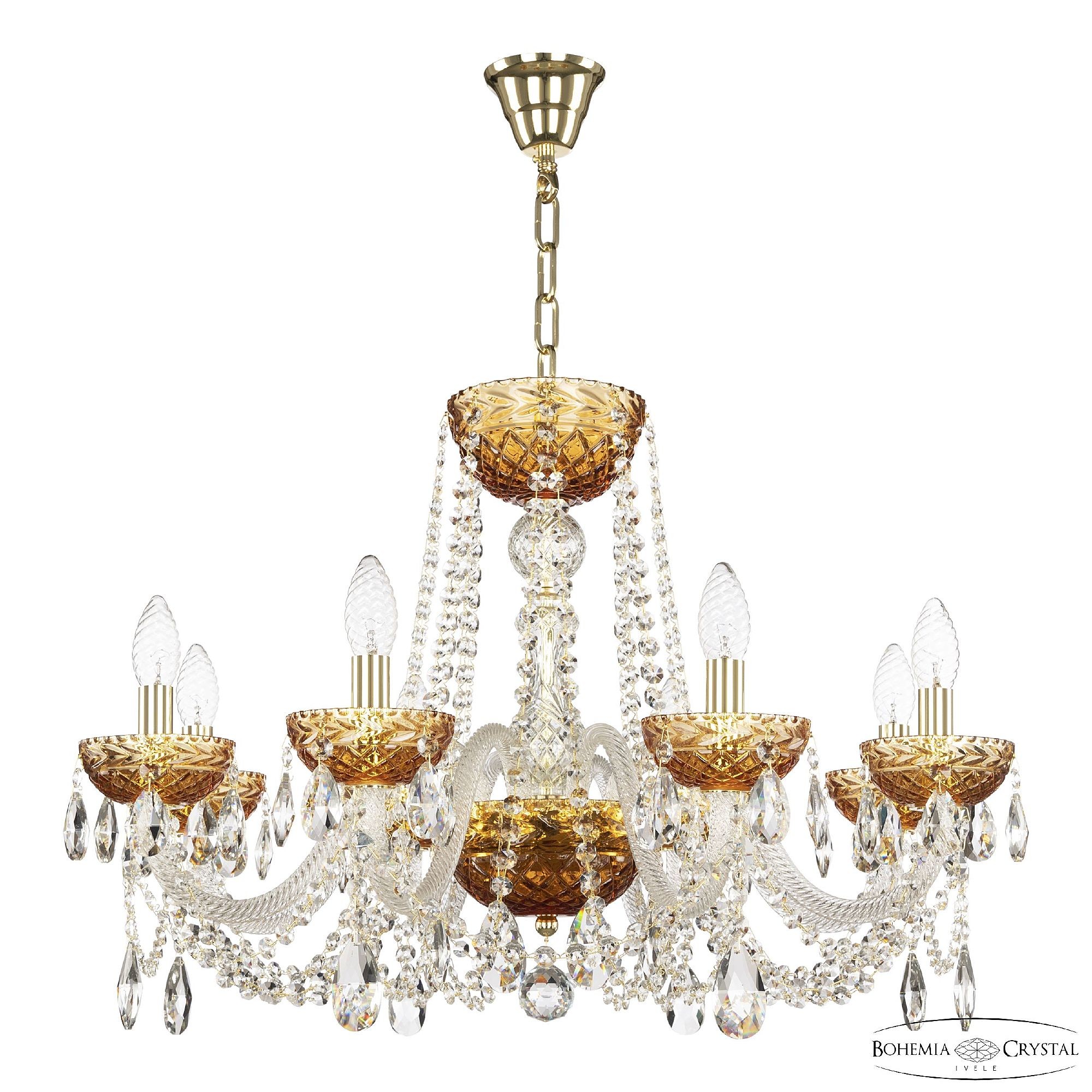 Подвесная люстра Bohemia 5402 5402/8/240 G Amber/M-1F