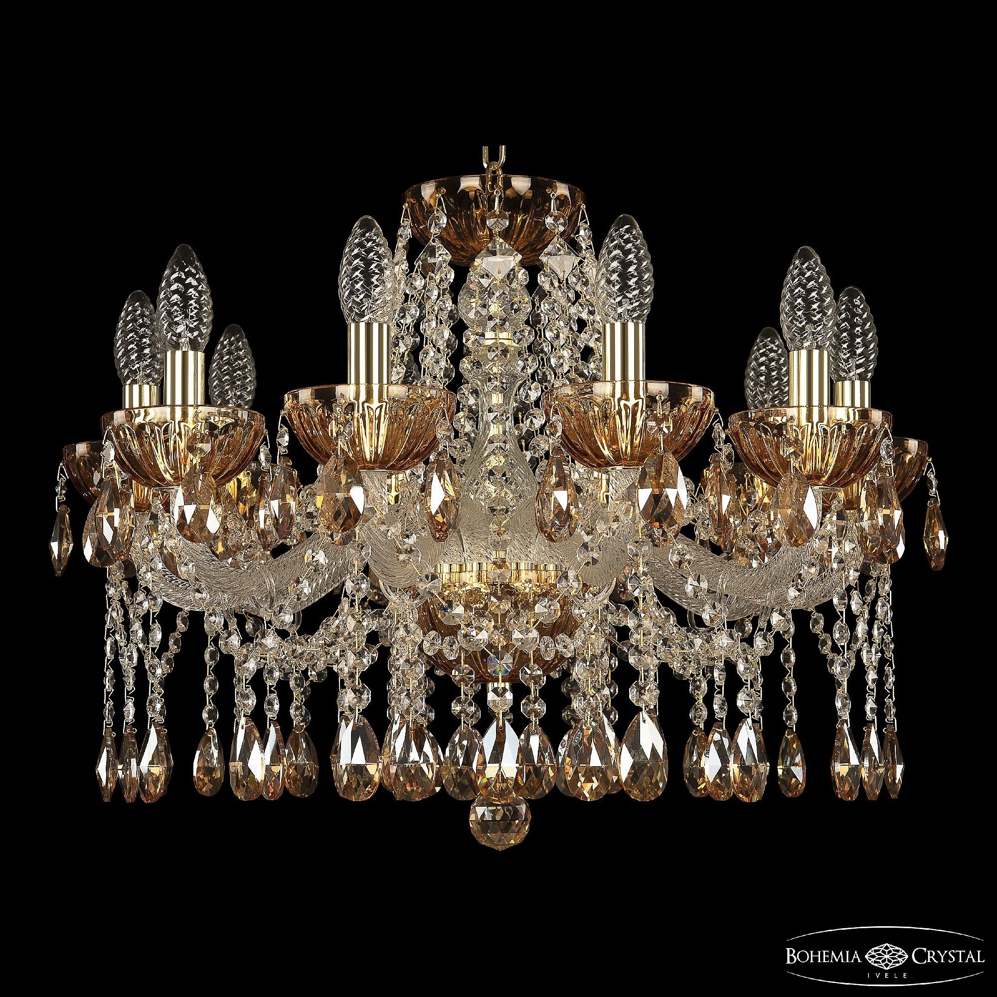 Подвесная люстра Bohemia 5413 5413/10/200 G Amber/M-1H K721