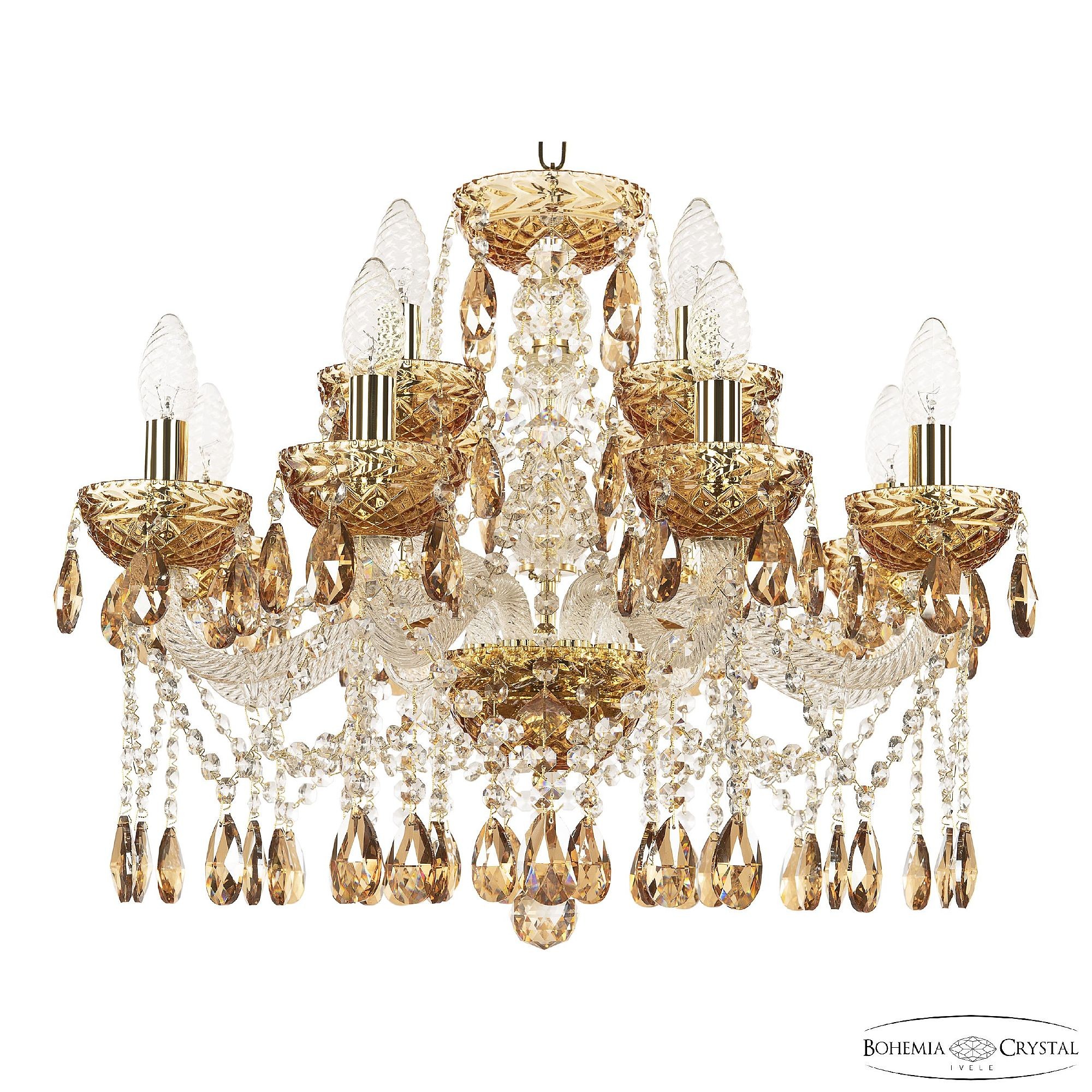 Подвесная люстра Bohemia 5413 5413/8+4/200 G Amber/M-1F K777