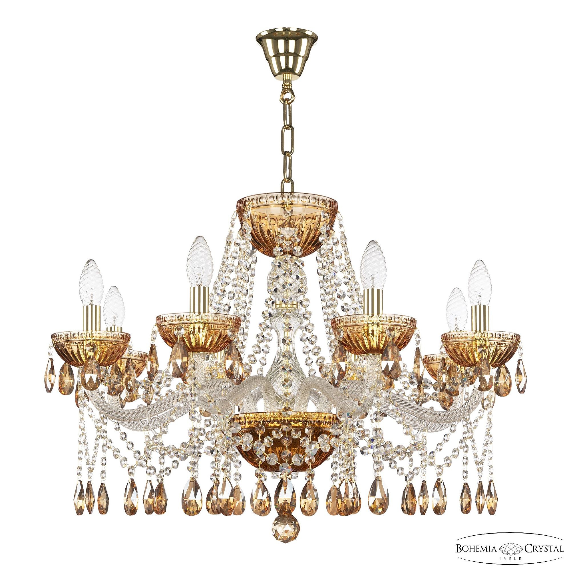 Подвесная люстра Bohemia 5413 5413/8/240 G Amber/M-1G K721