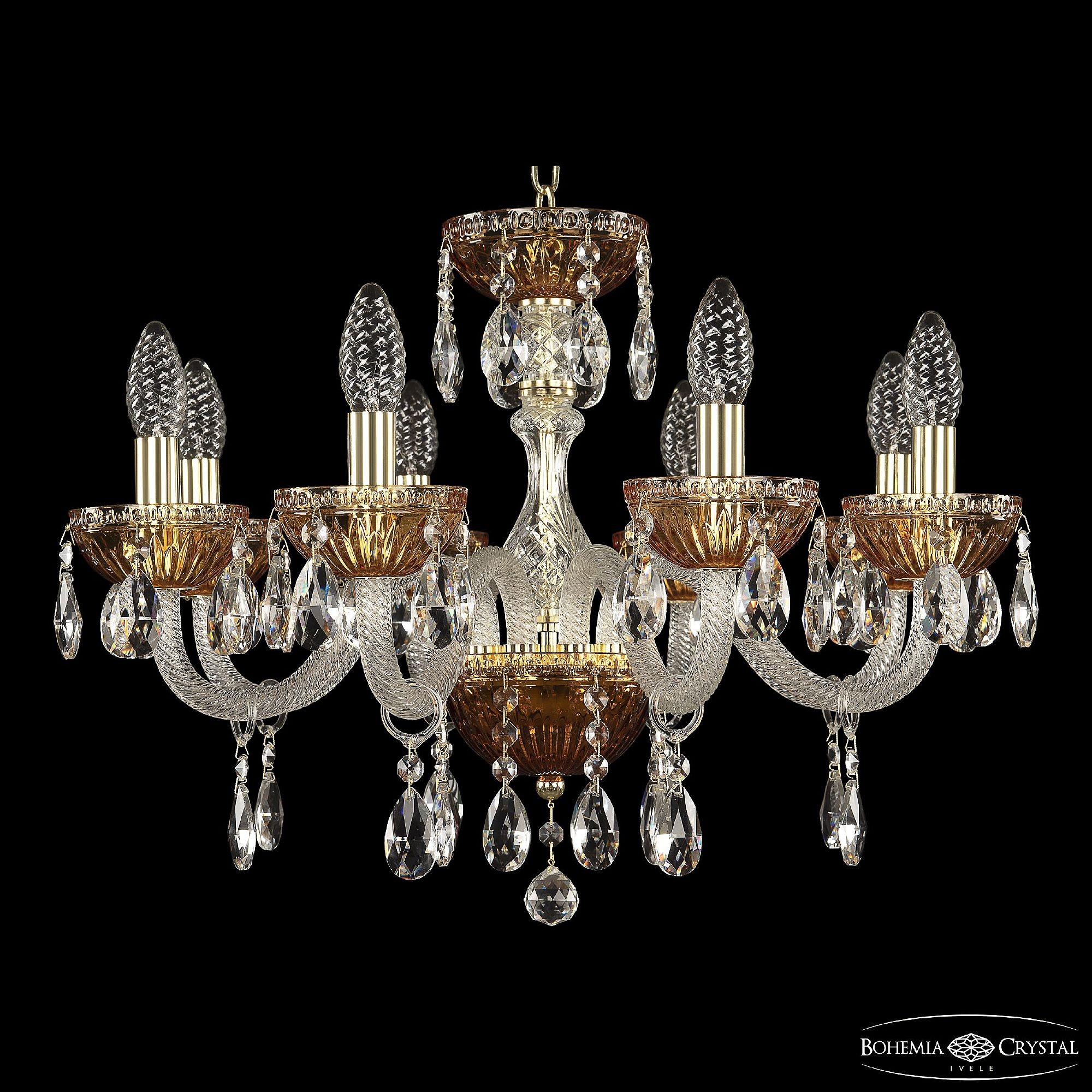 Подвесная люстра Bohemia 5417 5417/8/195 G Amber/M-1G