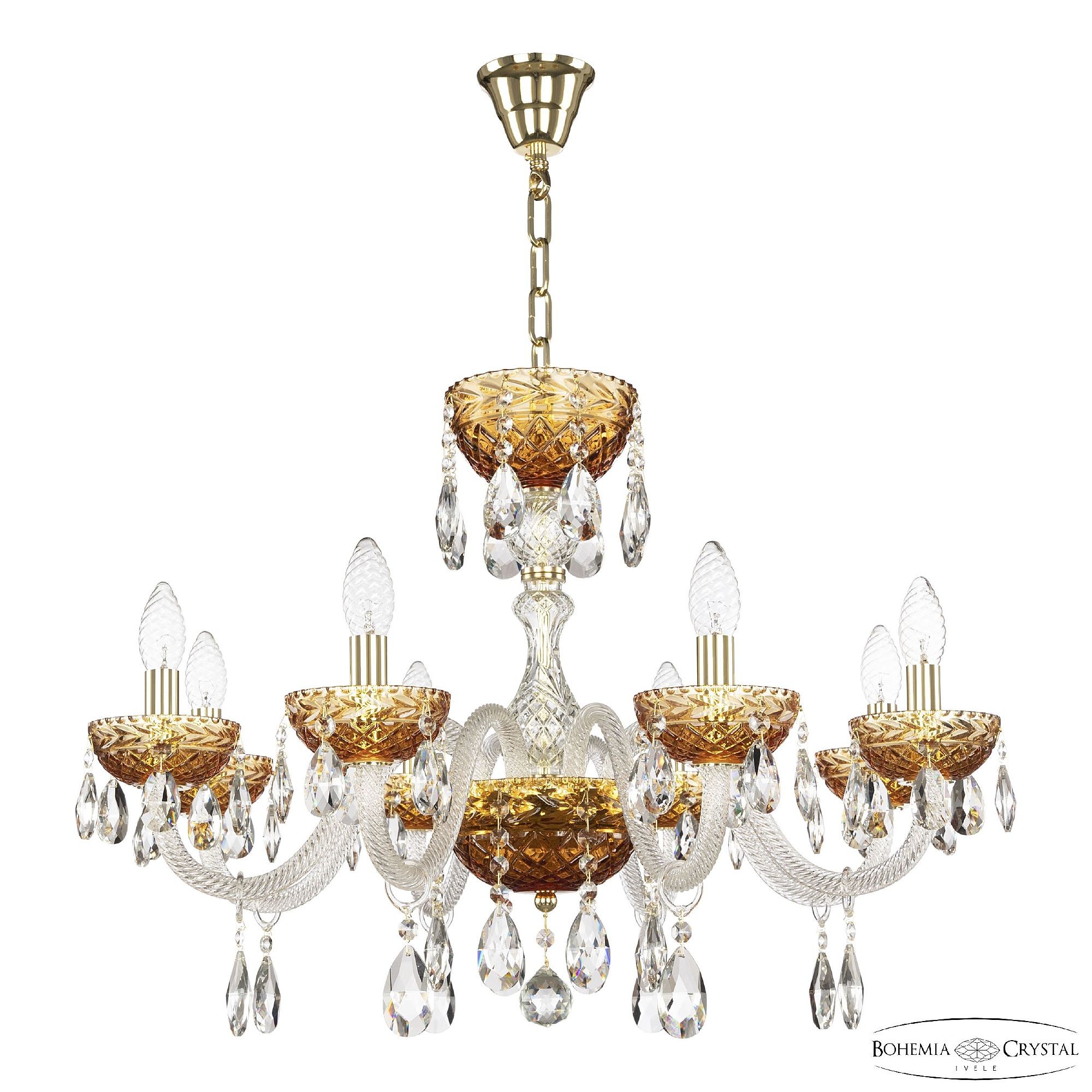 Подвесная люстра Bohemia 5417 5417/8/240 G Amber/M-1F