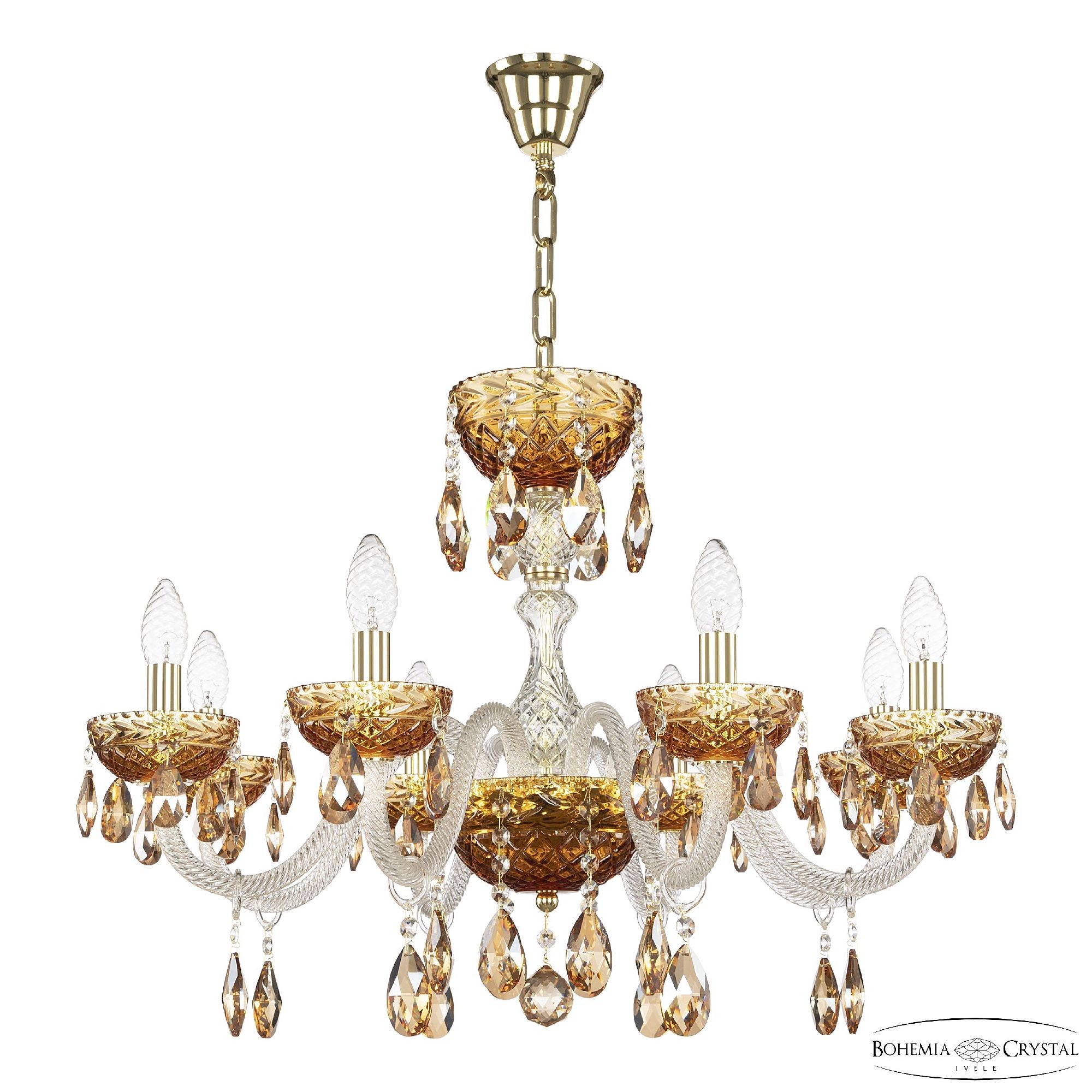 Подвесная люстра Bohemia 5417 5417/8/240 G Amber/M-1F K721
