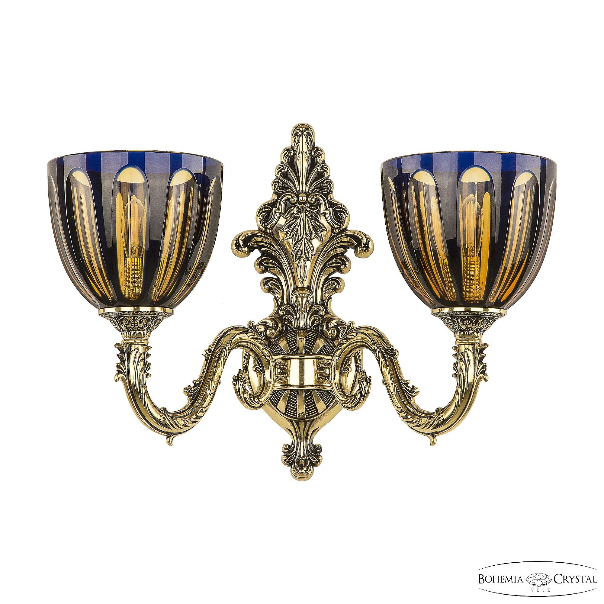 Настенное бра Bohemia Florence 7101B14/2/175 GB P1 U Amber-Blue/H-1H