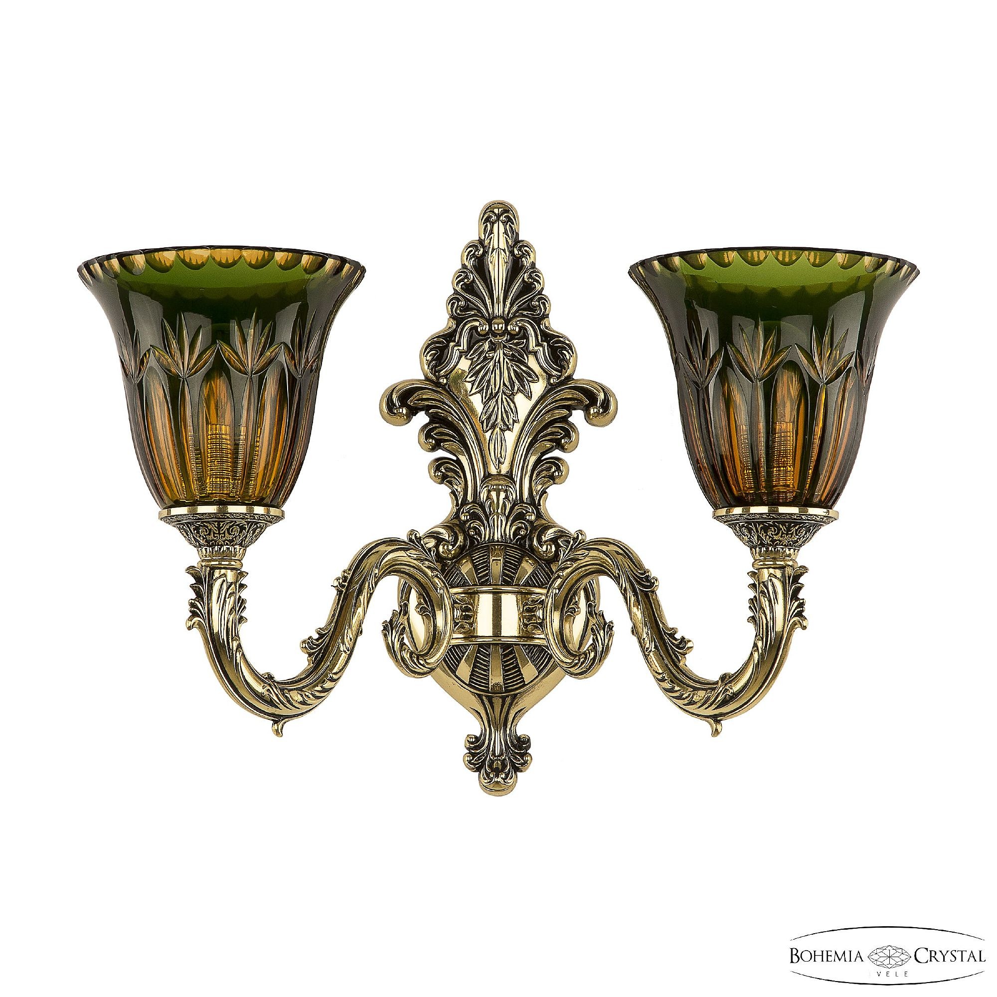 Настенное бра Bohemia Florence 7101B14/2/175 GB P2 U Amber-Green/H-1I
