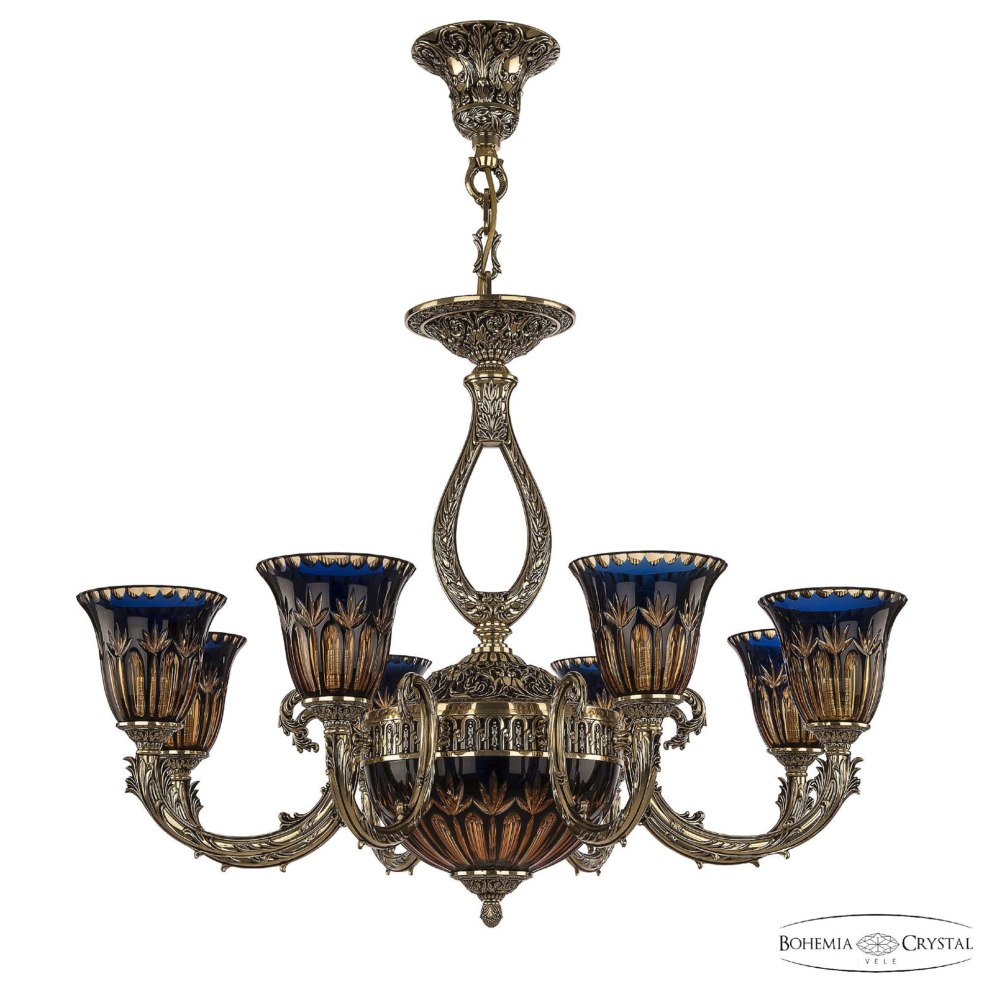 Подвесная люстра Bohemia Florence 71309P/8/210 GB P2 U Amber-Blue/H-1I