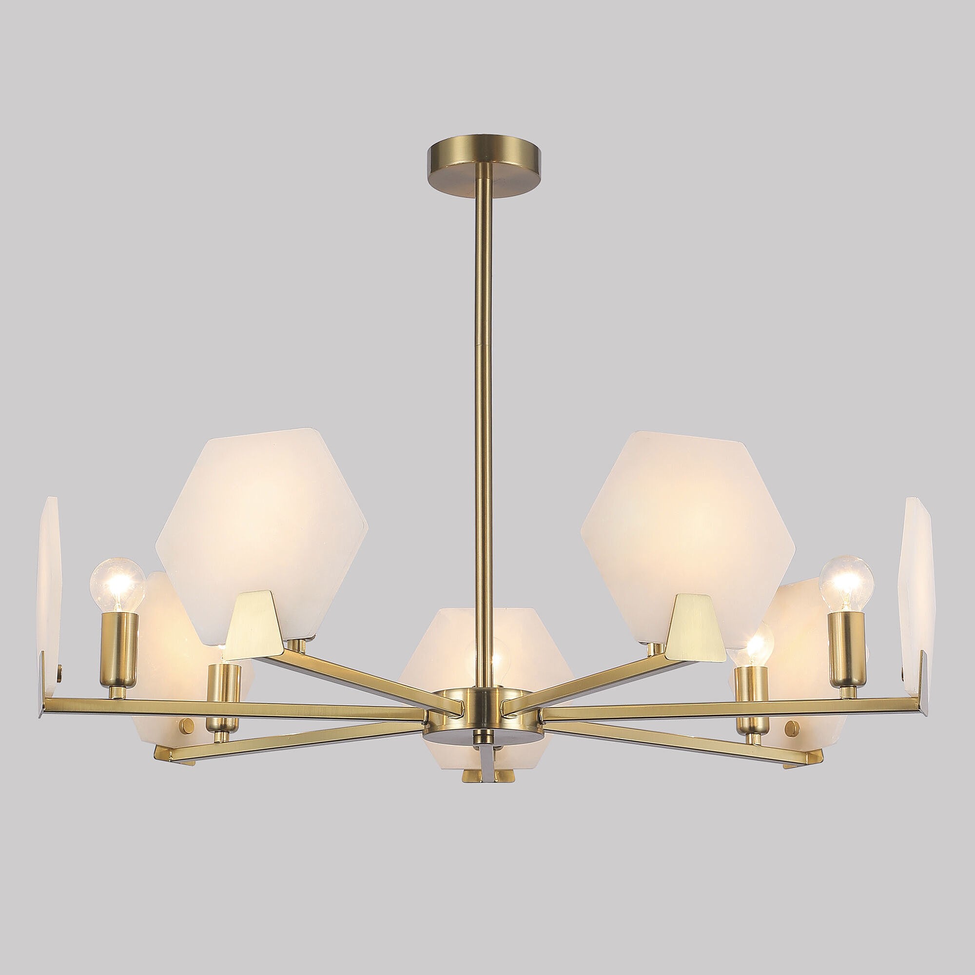 Люстра на штанге Eurosvet Marble 60158/7 латунь Smart