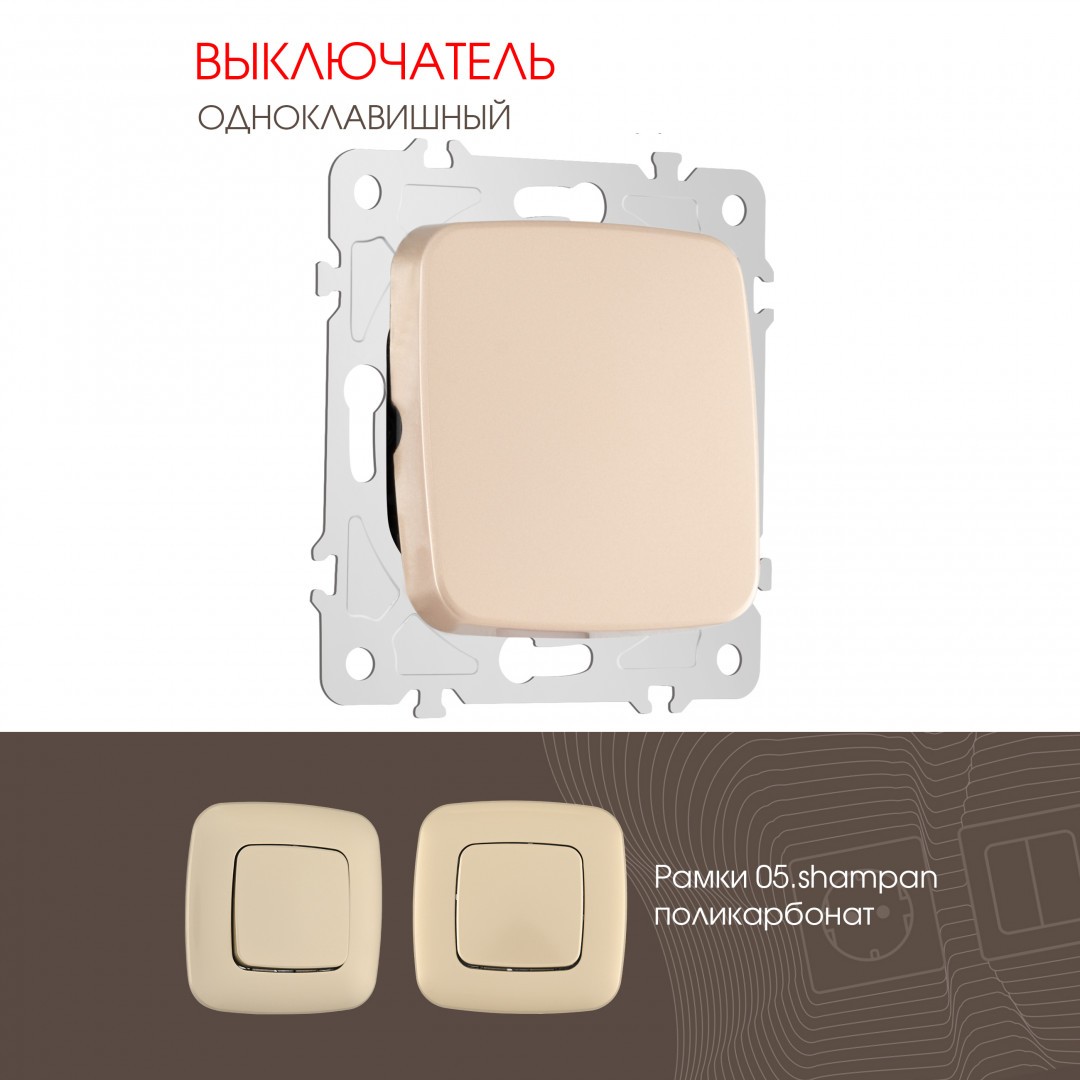 Выключатель Arte Milano Am-205 205.30-1.shampan