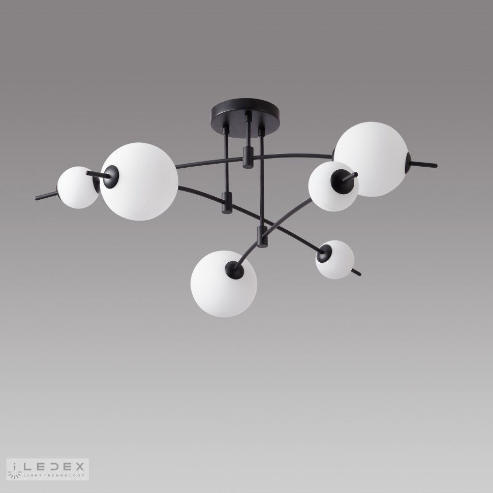Потолочная люстра ILedex Epical 6827-6 BK+WH